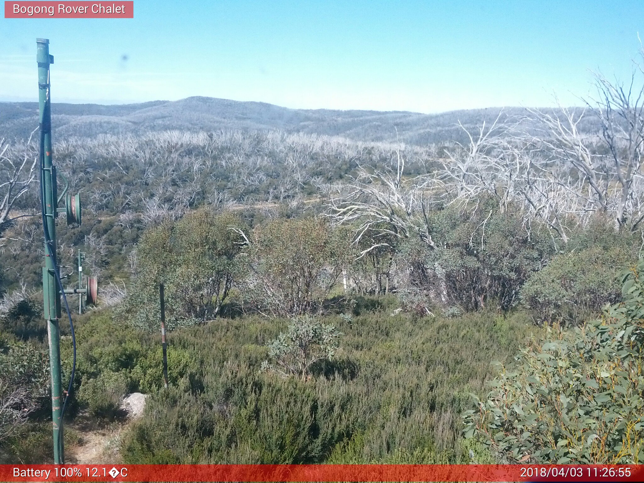 Bogong Web Cam 11:26am Tuesday 3rd of April 2018