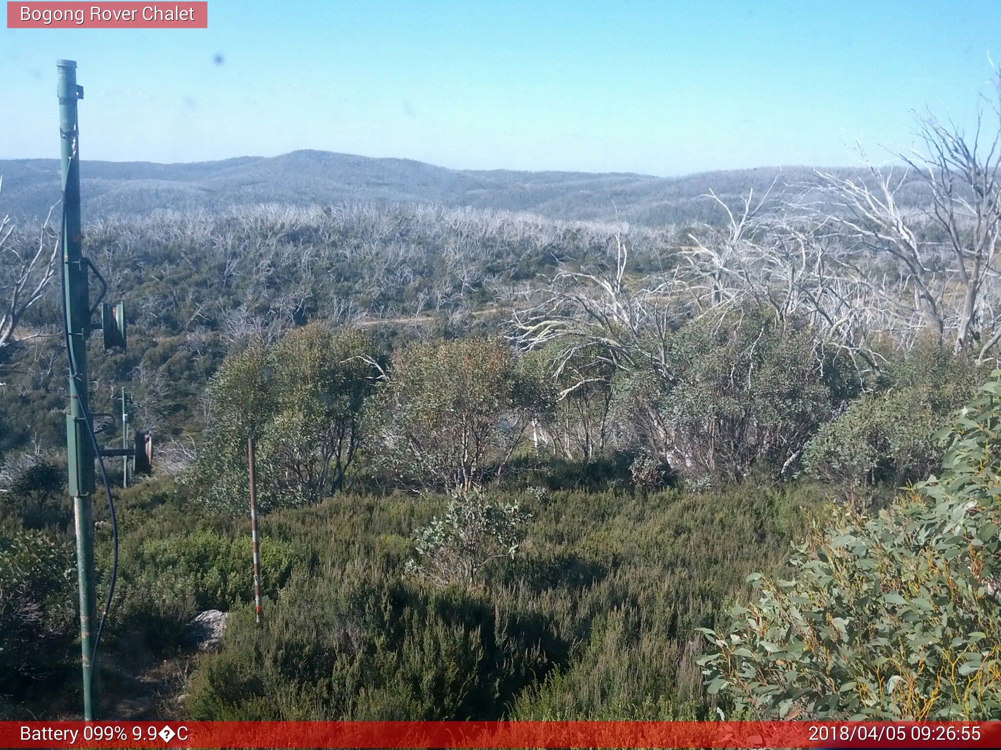 Bogong Web Cam 9:26am Thursday 5th of April 2018