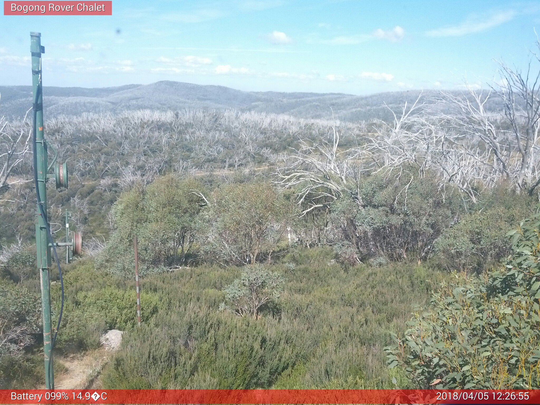 Bogong Web Cam 12:26pm Thursday 5th of April 2018