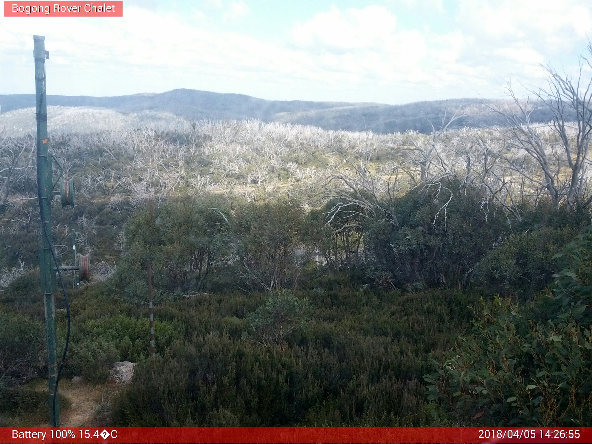 Bogong Web Cam 2:26pm Thursday 5th of April 2018