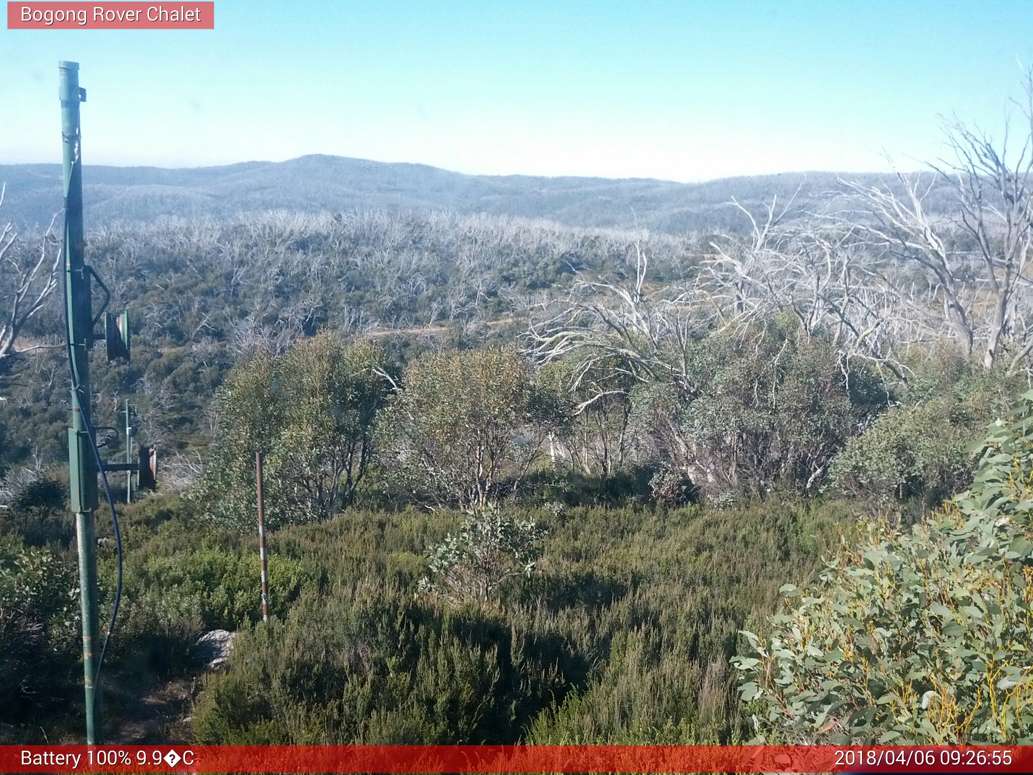 Bogong Web Cam 9:26am Friday 6th of April 2018