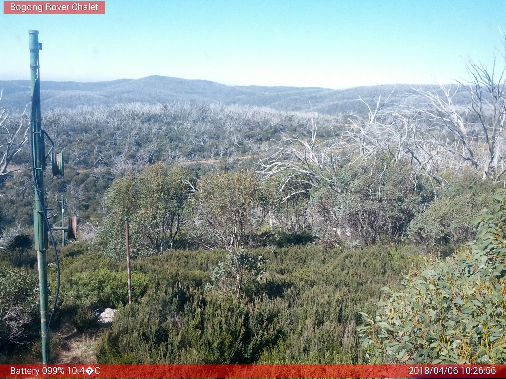 Bogong Web Cam 10:26am Friday 6th of April 2018