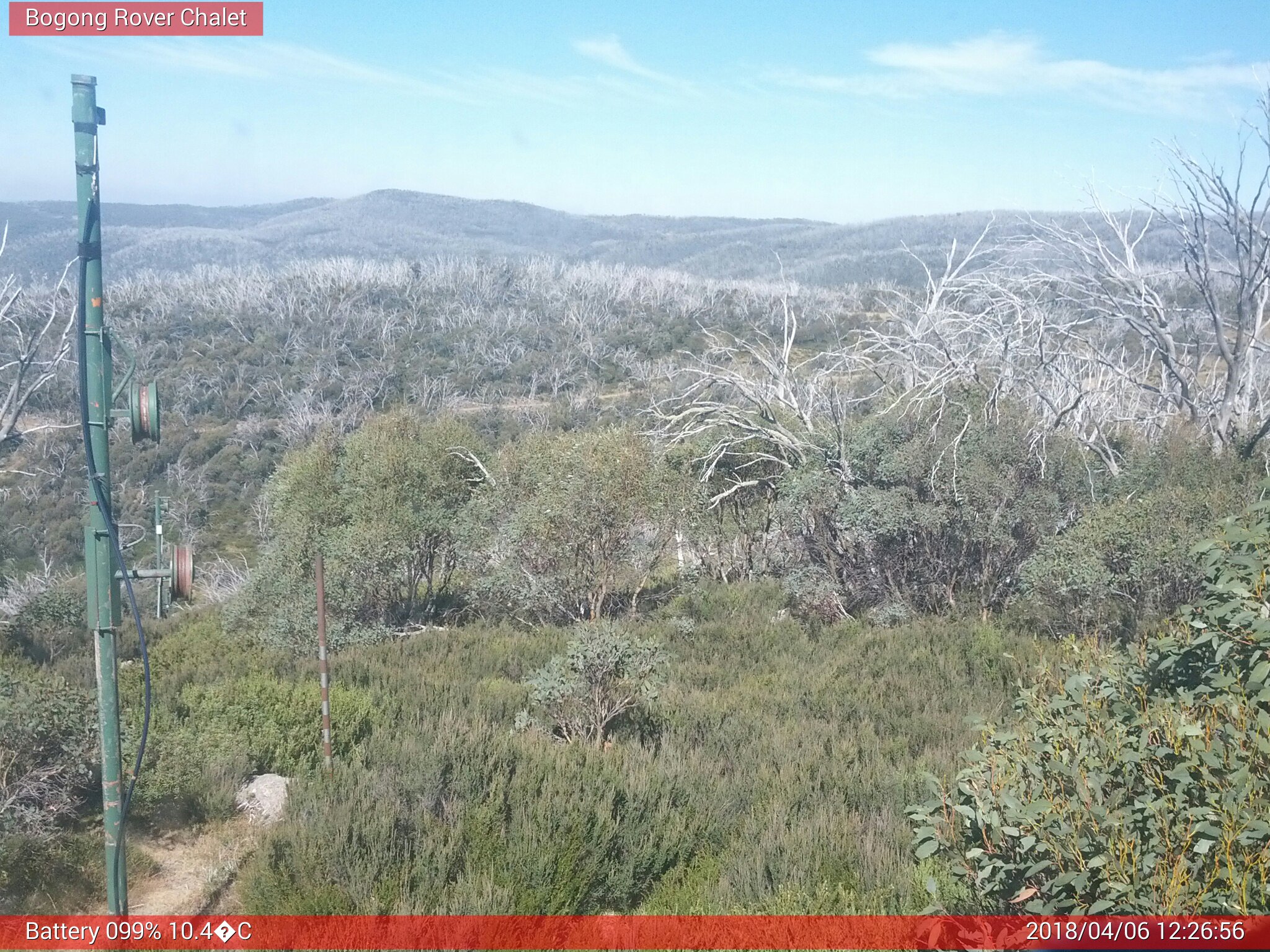 Bogong Web Cam 12:26pm Friday 6th of April 2018