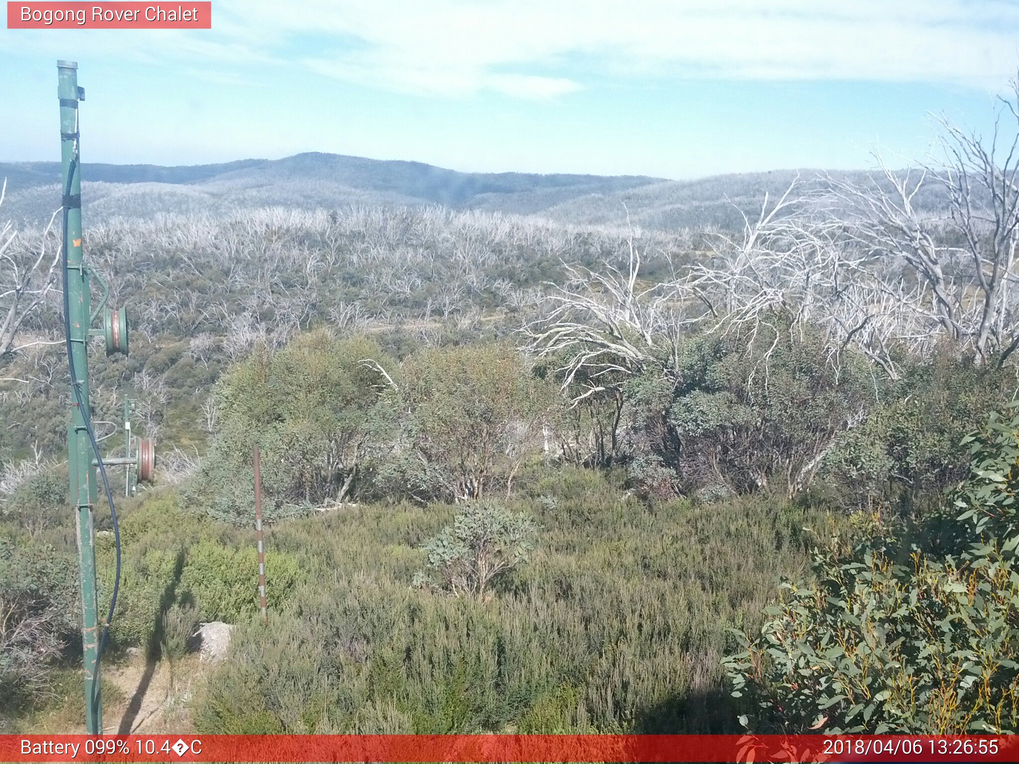 Bogong Web Cam 1:26pm Friday 6th of April 2018