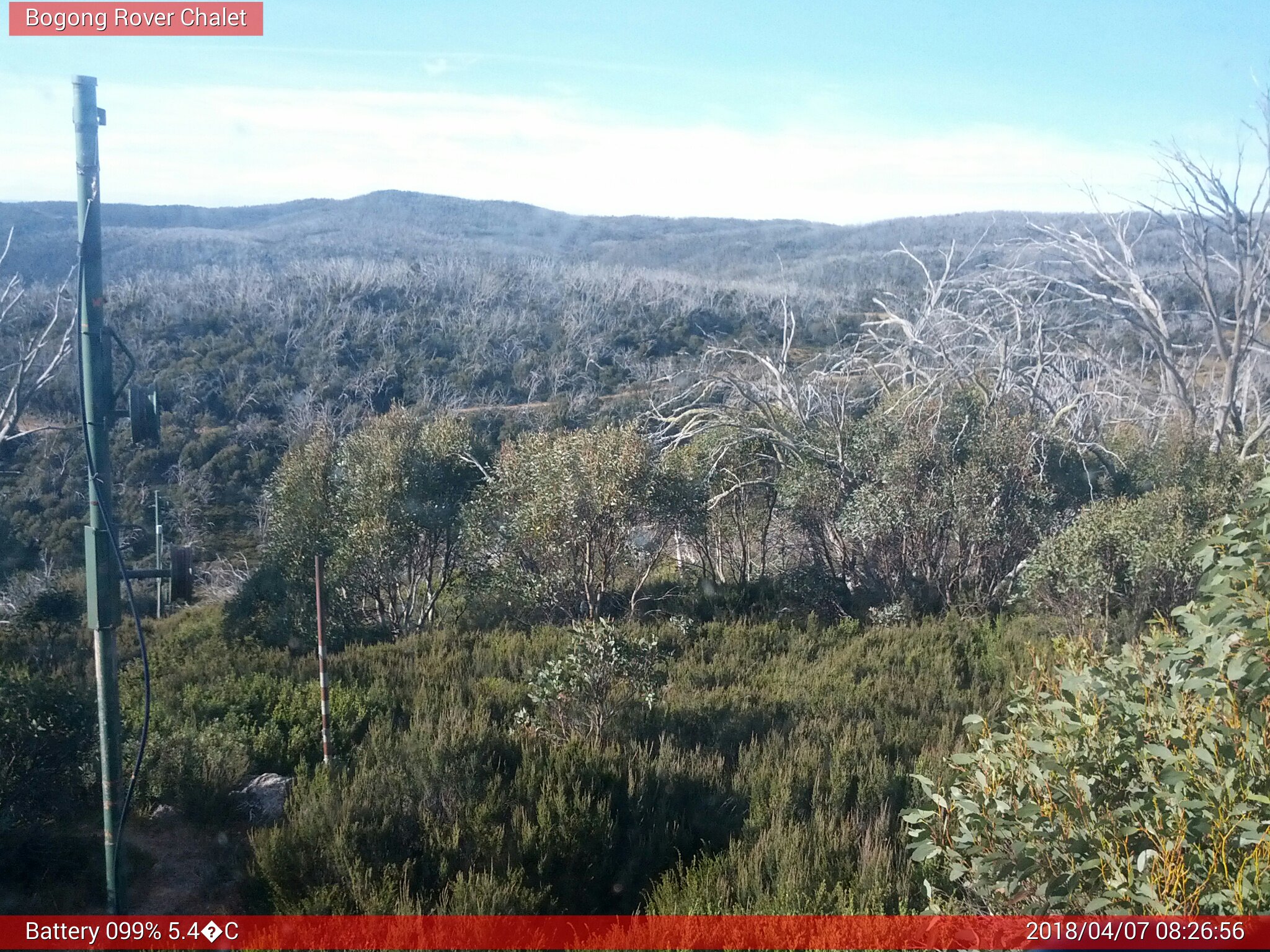 Bogong Web Cam 8:26am Saturday 7th of April 2018