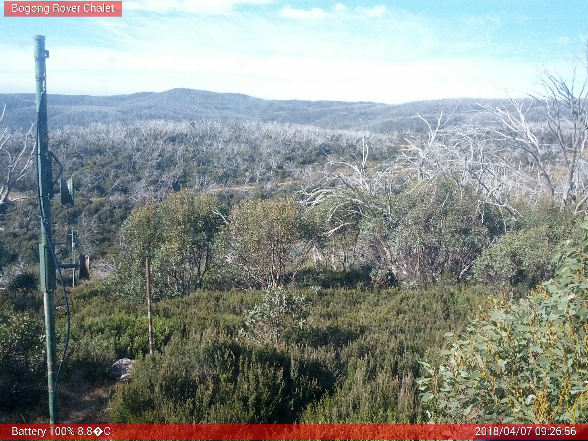 Bogong Web Cam 9:26am Saturday 7th of April 2018