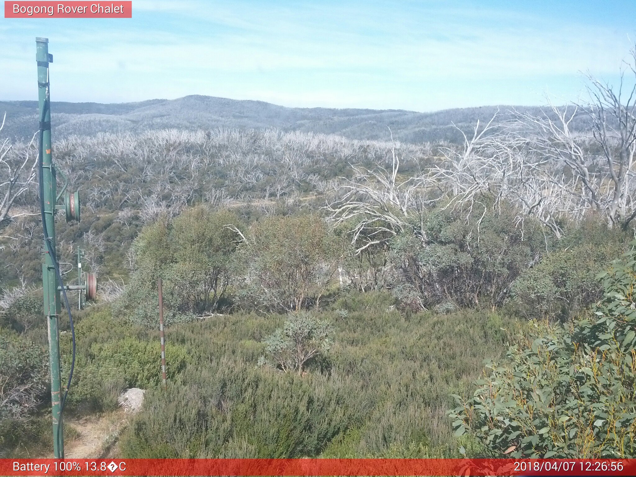 Bogong Web Cam 12:26pm Saturday 7th of April 2018