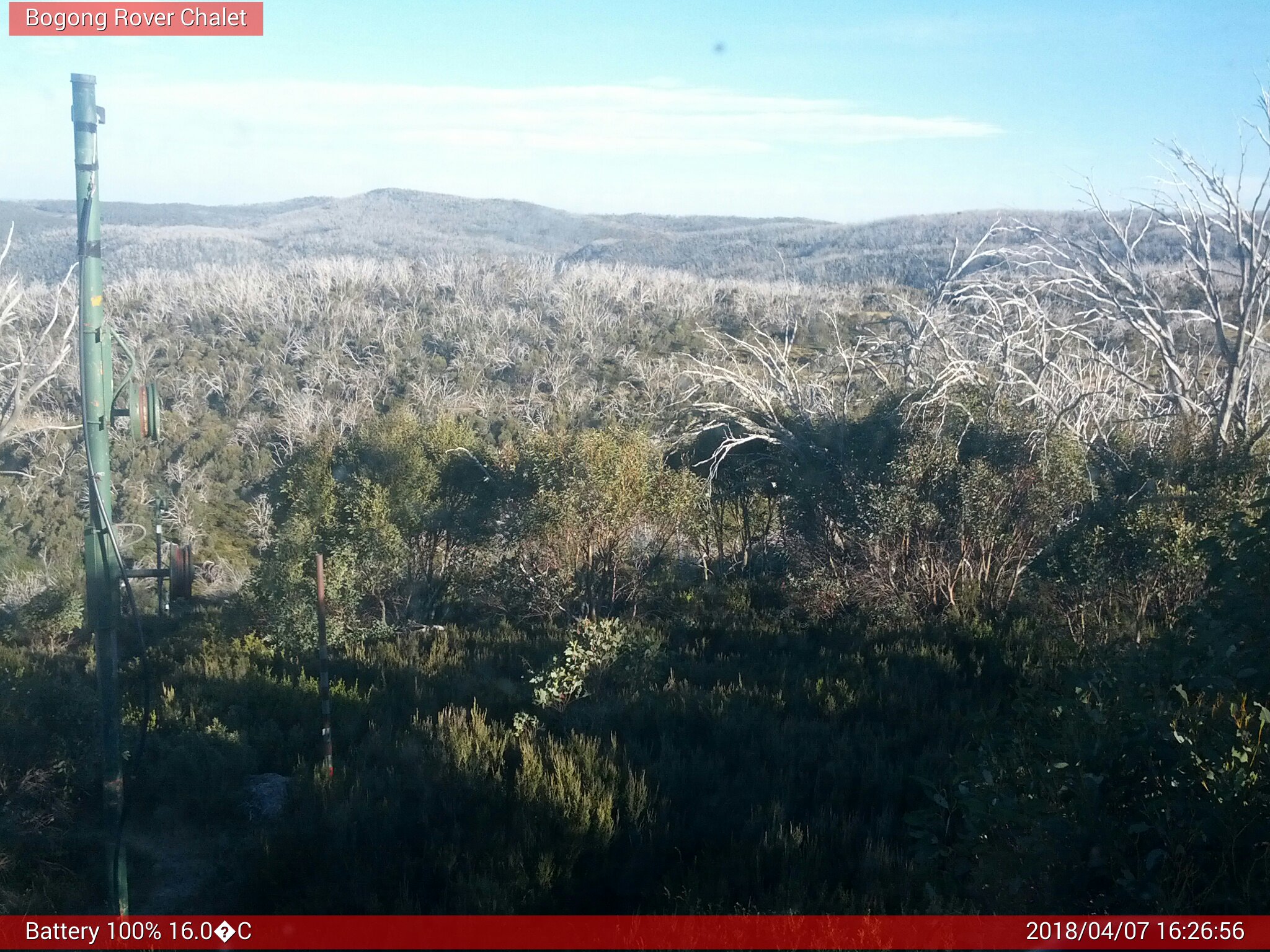 Bogong Web Cam 4:26pm Saturday 7th of April 2018