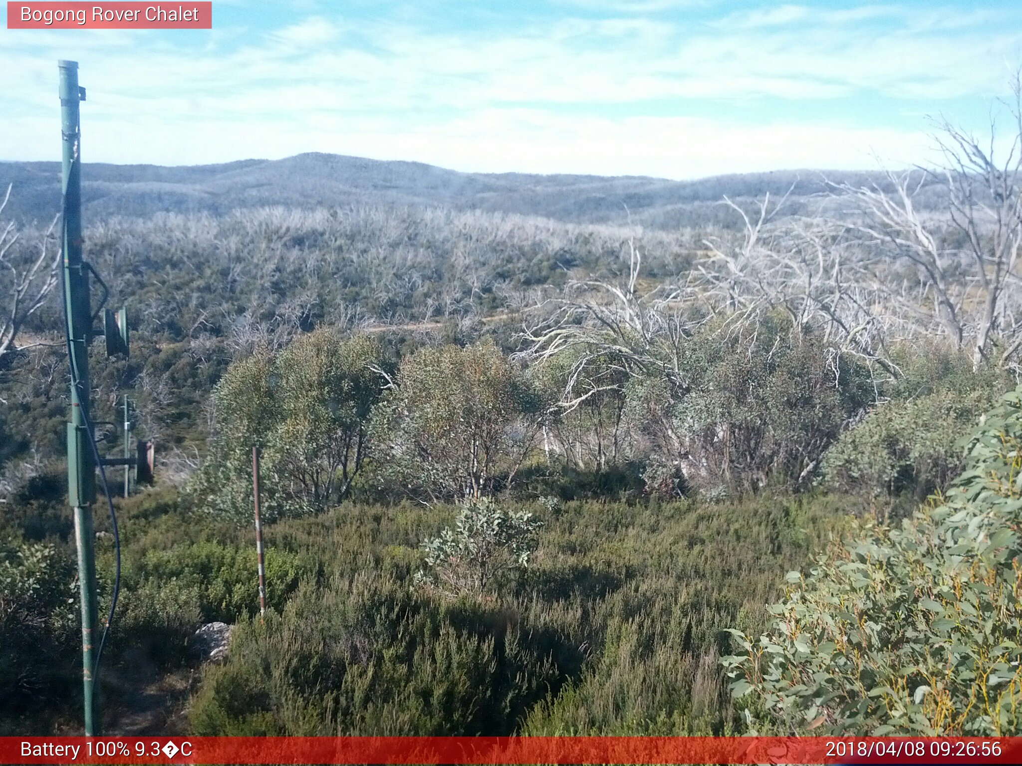 Bogong Web Cam 9:26am Sunday 8th of April 2018