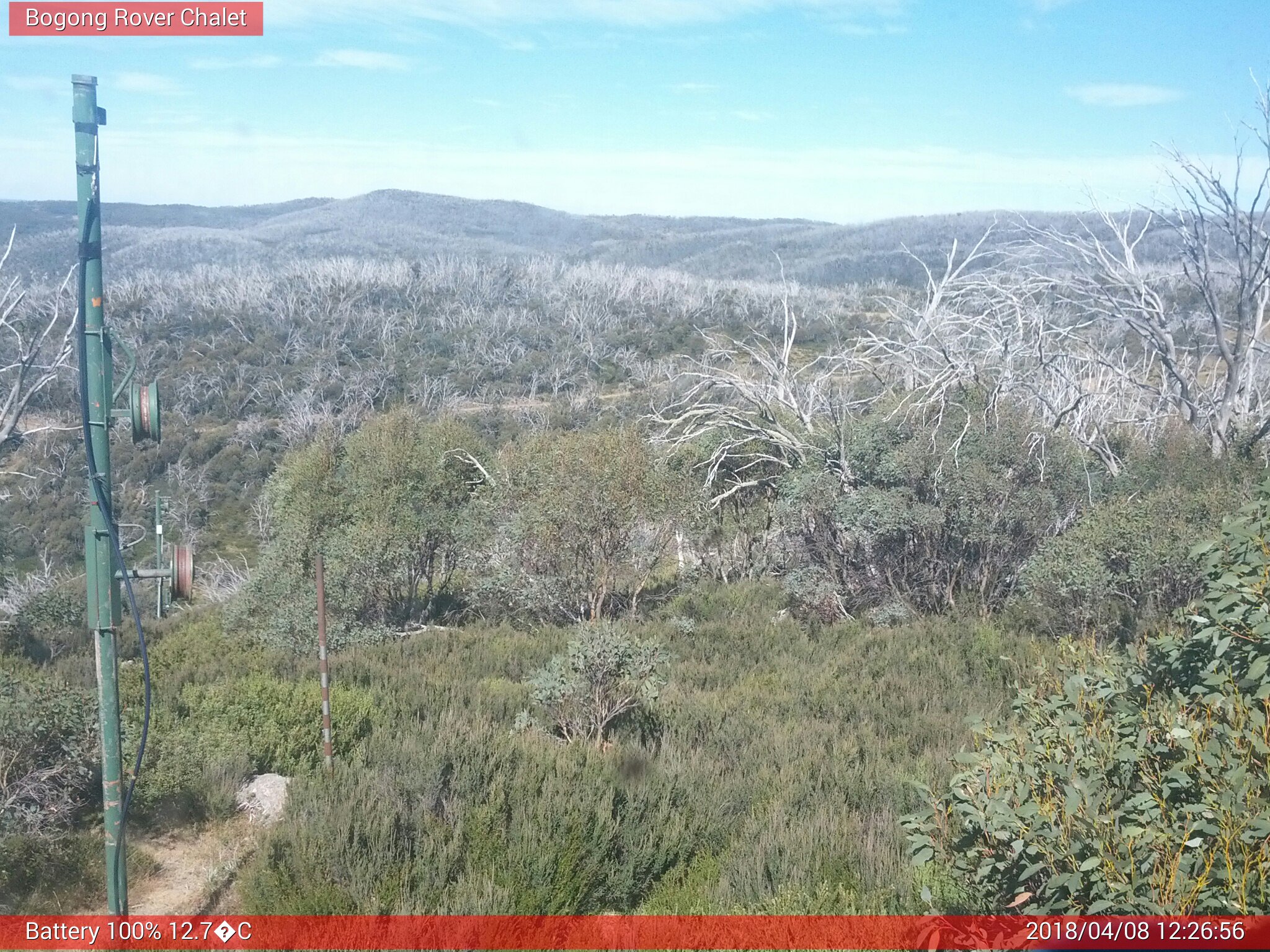 Bogong Web Cam 12:26pm Sunday 8th of April 2018