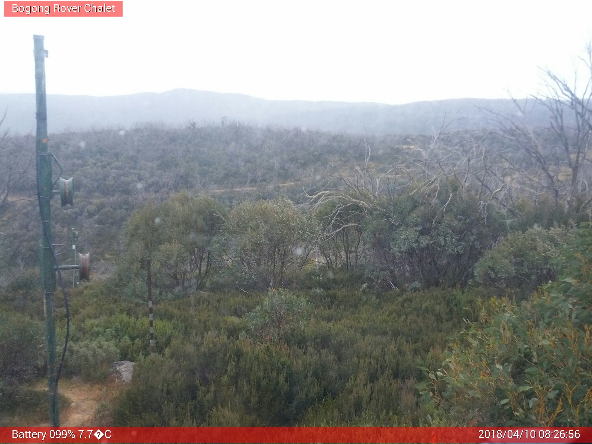 Bogong Web Cam 8:26am Tuesday 10th of April 2018