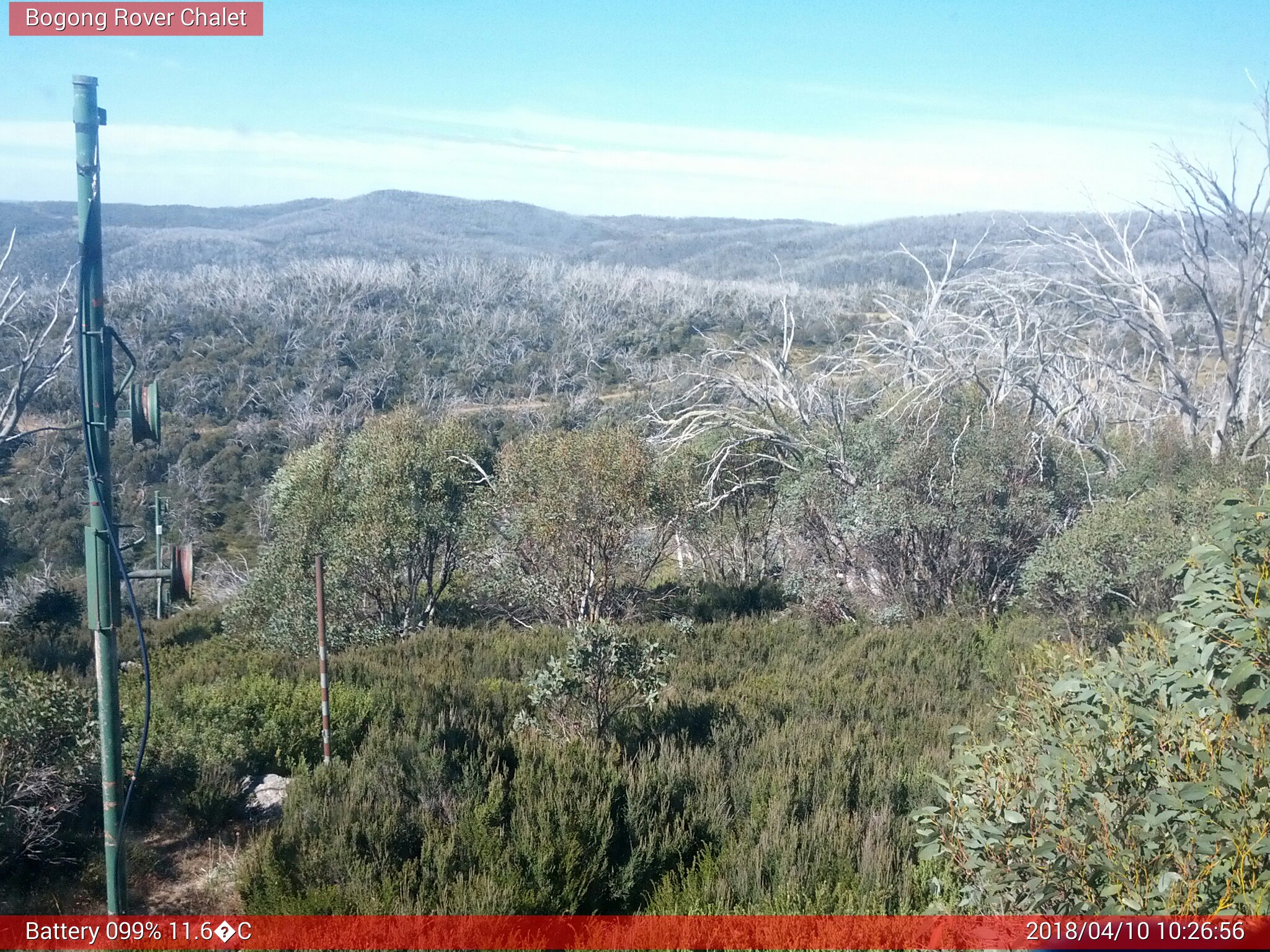 Bogong Web Cam 10:26am Tuesday 10th of April 2018