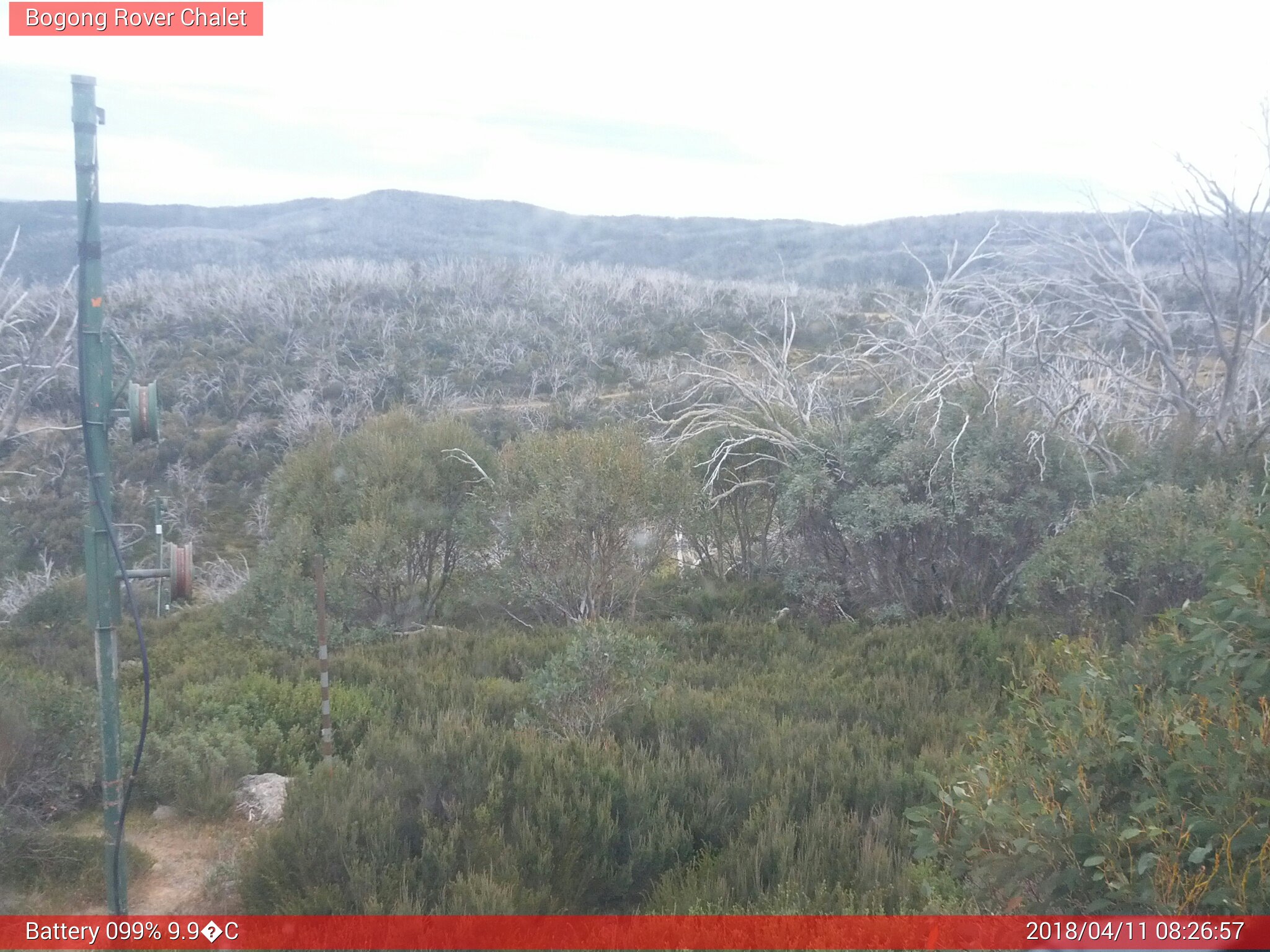 Bogong Web Cam 8:26am Wednesday 11th of April 2018