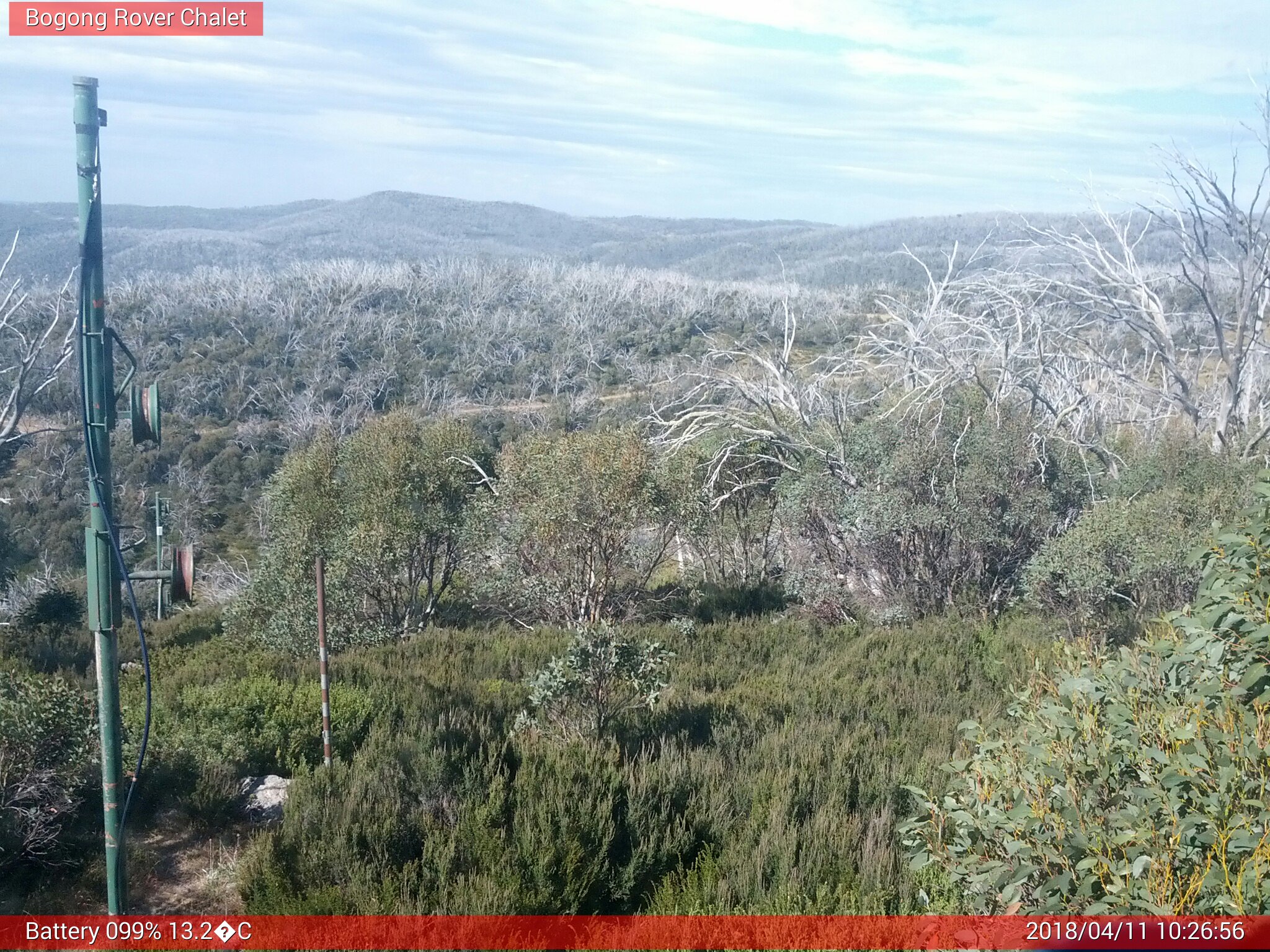 Bogong Web Cam 10:26am Wednesday 11th of April 2018