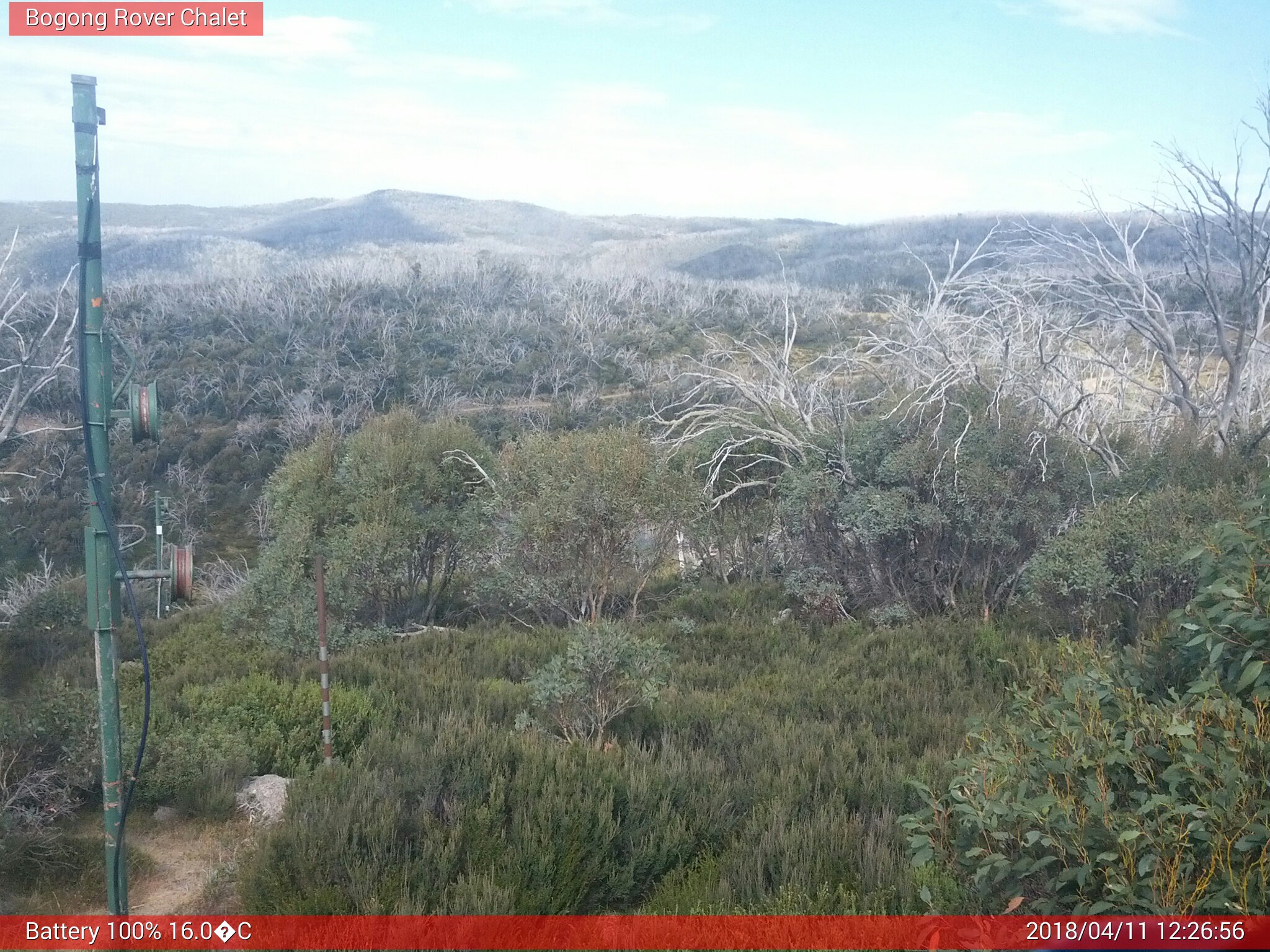 Bogong Web Cam 12:26pm Wednesday 11th of April 2018