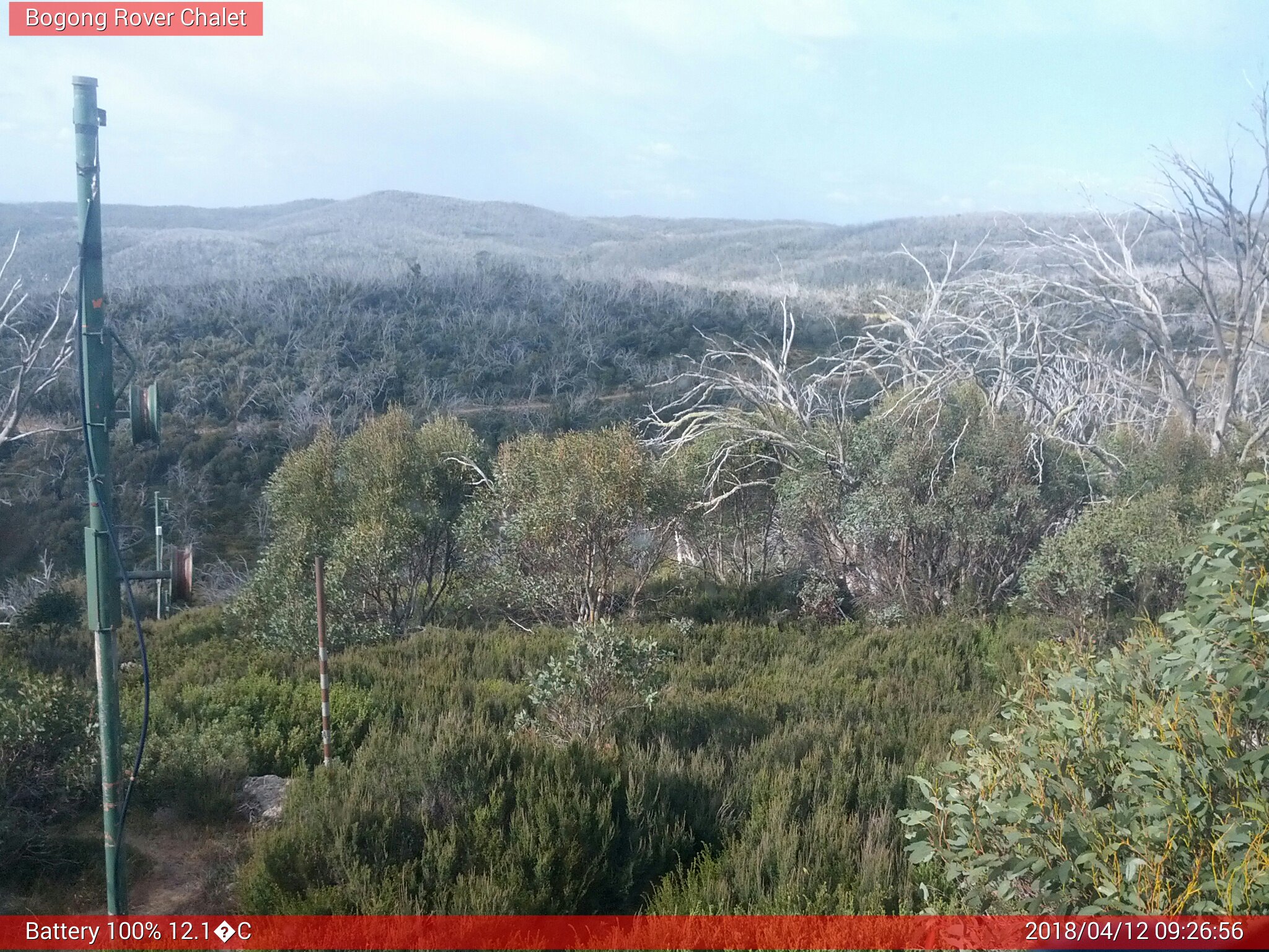 Bogong Web Cam 9:26am Thursday 12th of April 2018