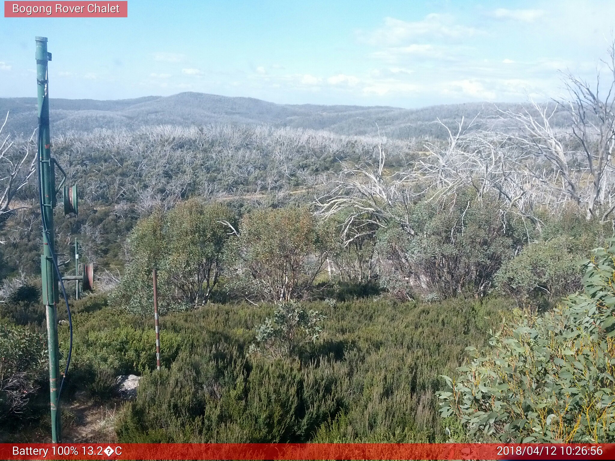 Bogong Web Cam 10:26am Thursday 12th of April 2018