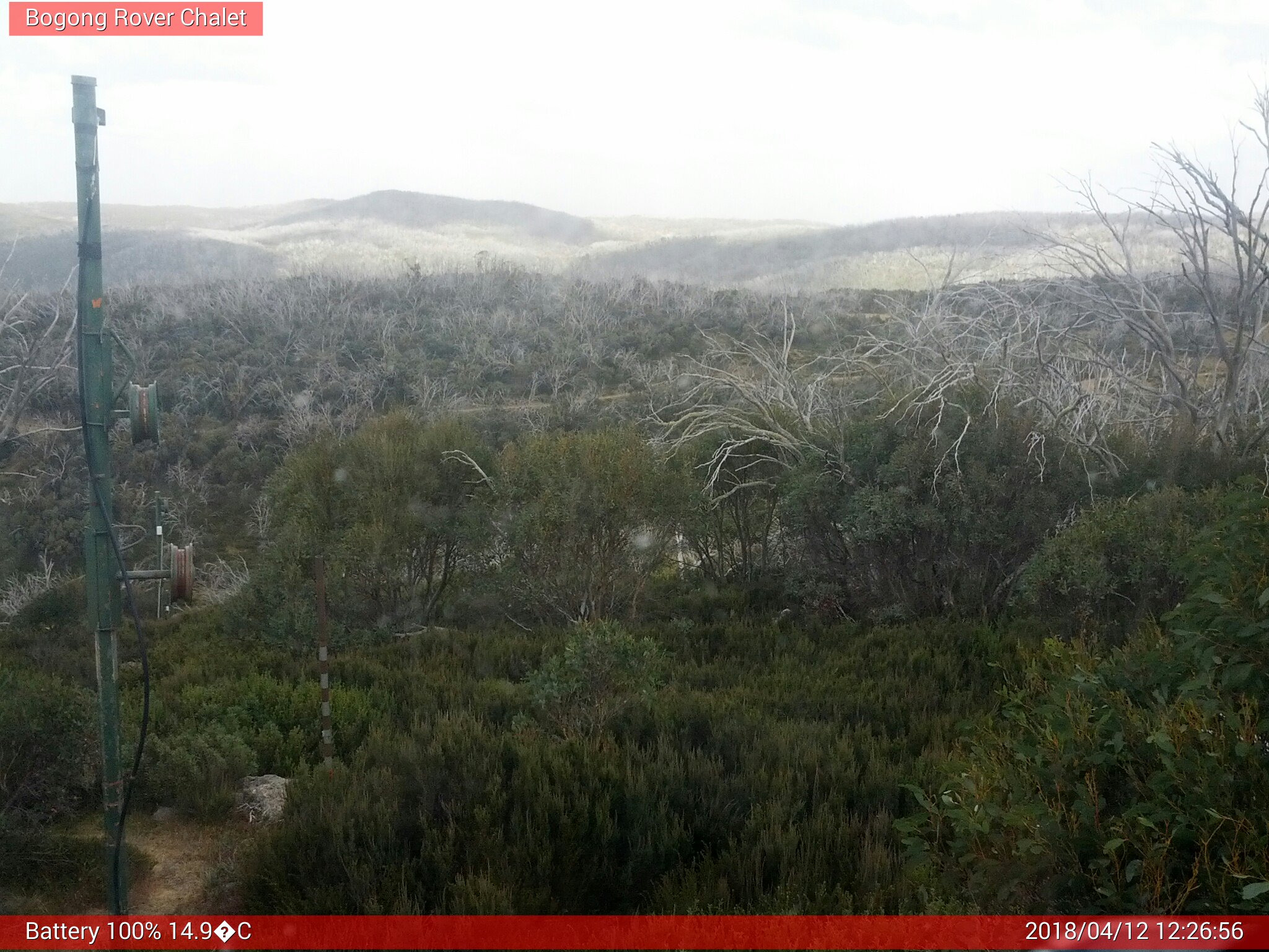 Bogong Web Cam 12:26pm Thursday 12th of April 2018