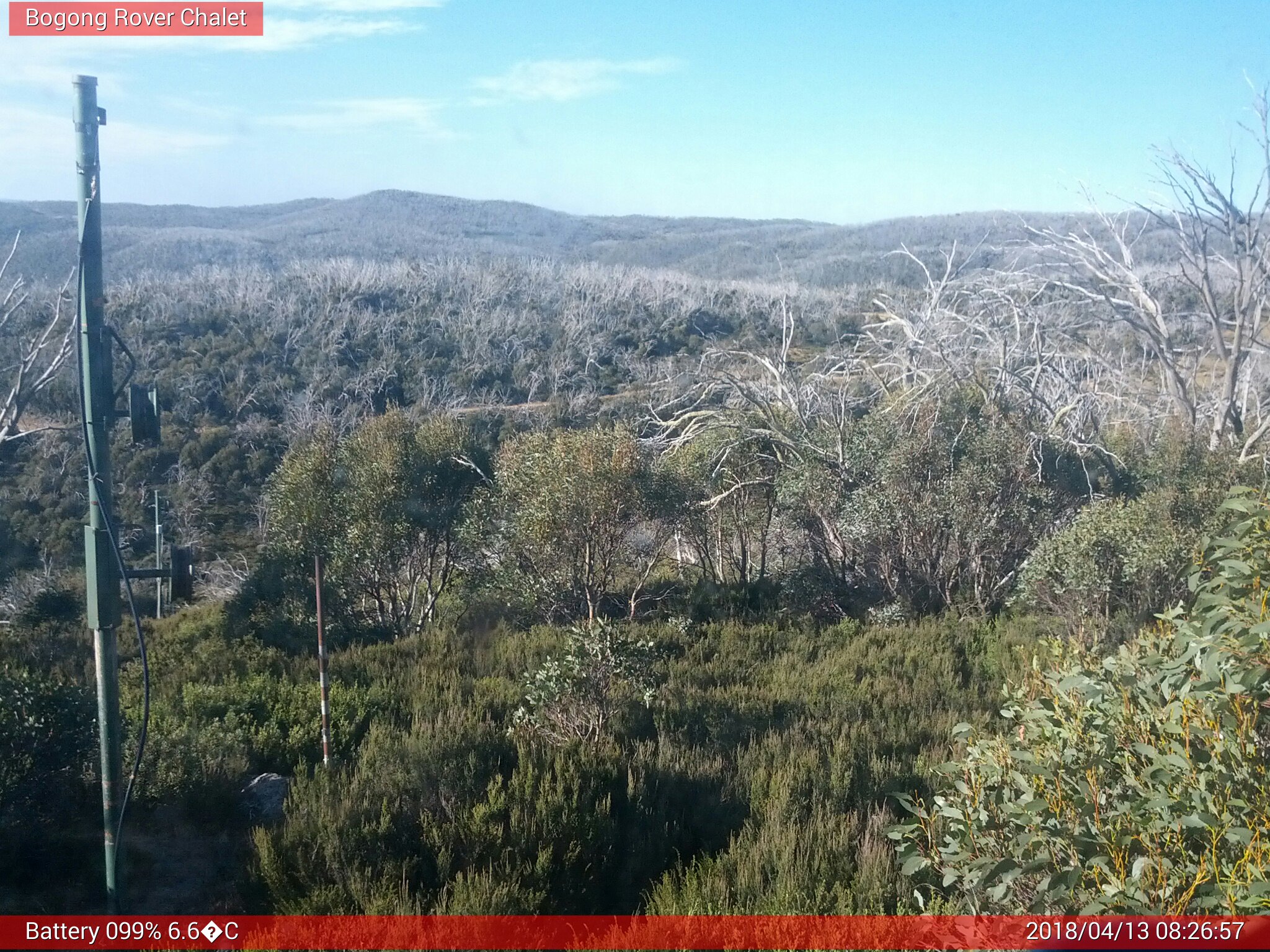 Bogong Web Cam 8:26am Friday 13th of April 2018