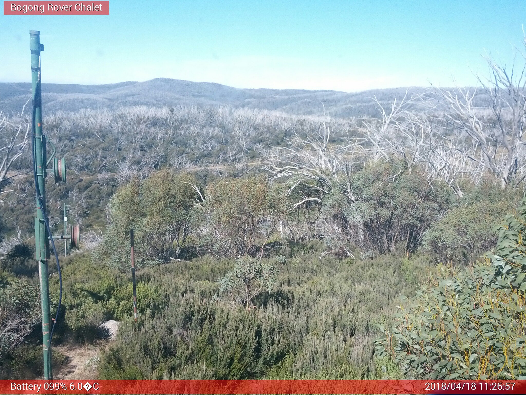 Bogong Web Cam 11:26am Wednesday 18th of April 2018