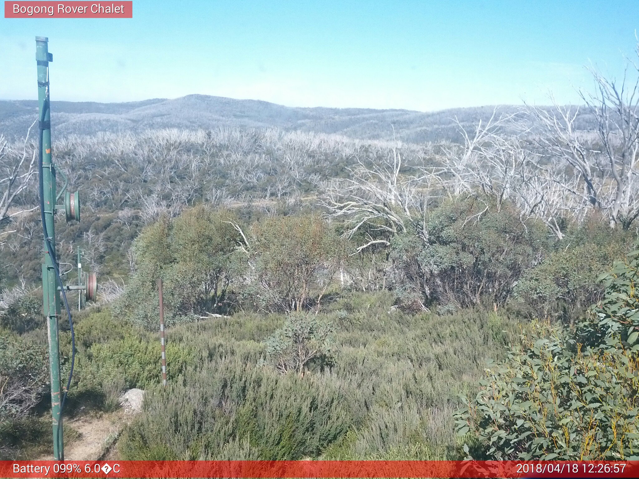 Bogong Web Cam 12:26pm Wednesday 18th of April 2018