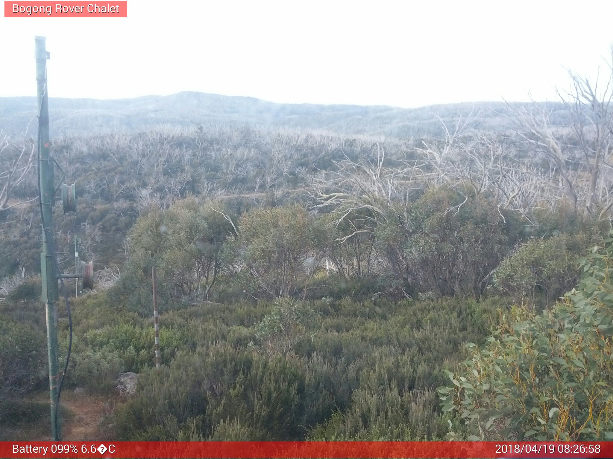 Bogong Web Cam 8:26am Thursday 19th of April 2018