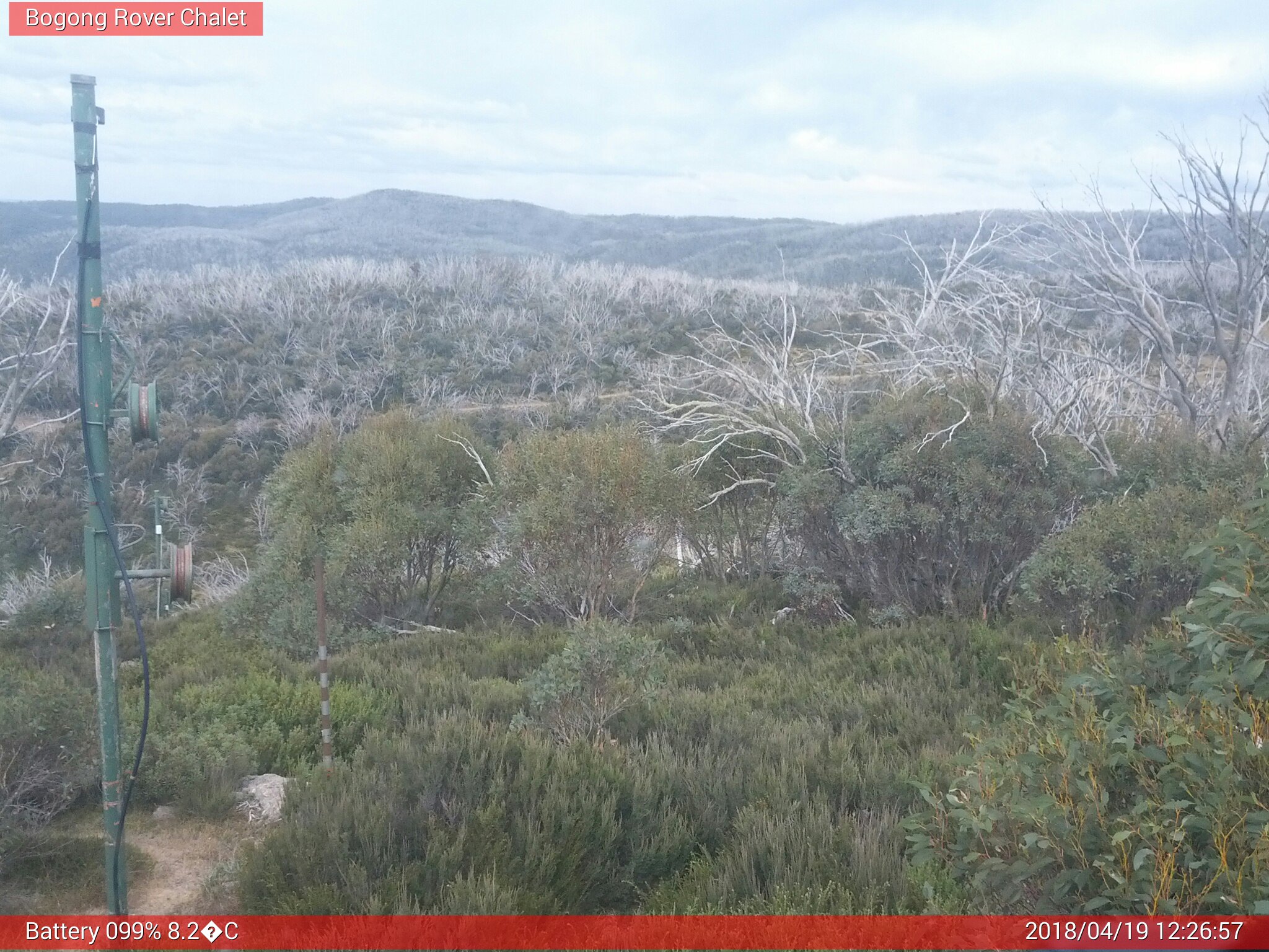 Bogong Web Cam 12:26pm Thursday 19th of April 2018