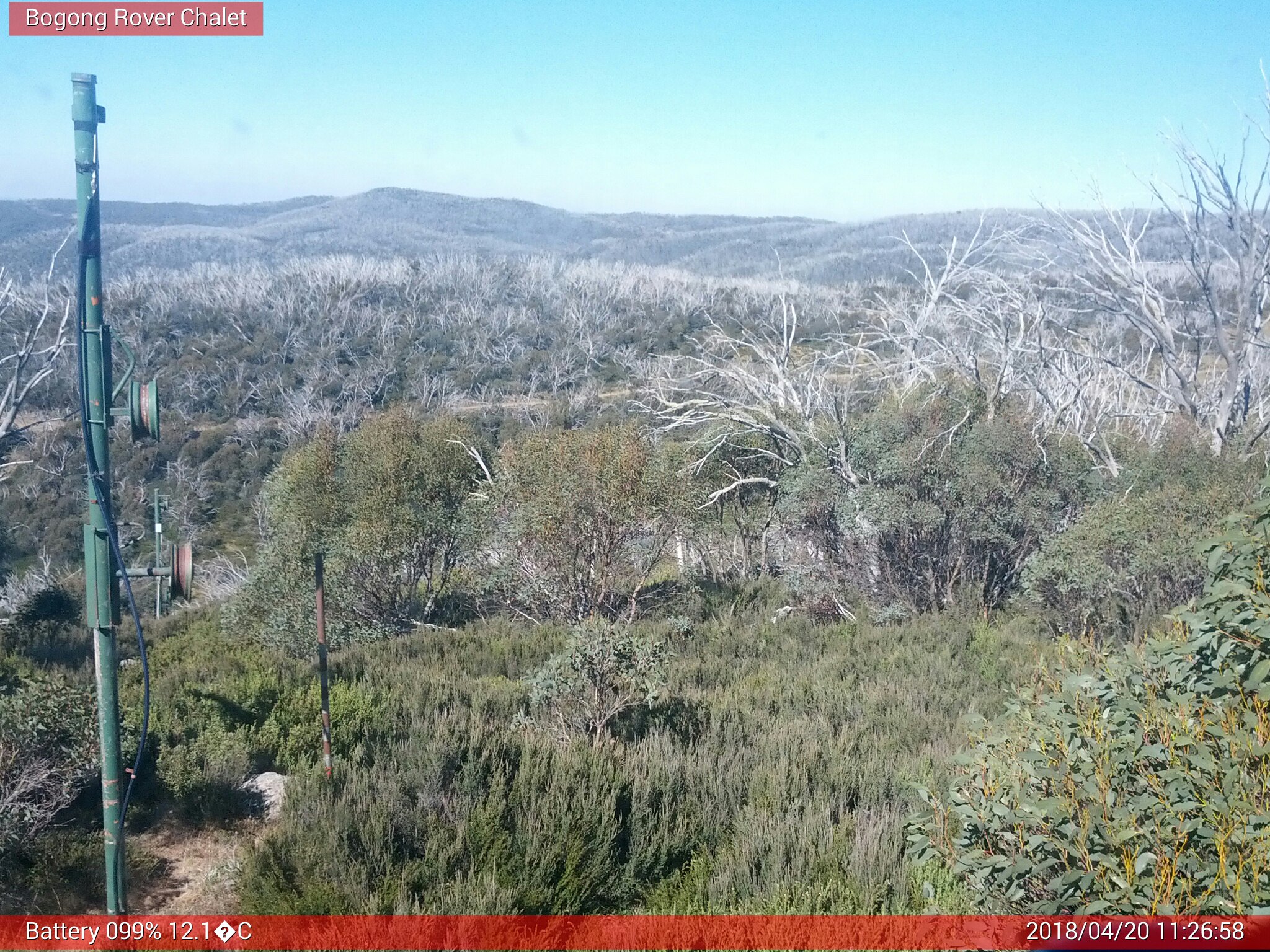 Bogong Web Cam 11:26am Friday 20th of April 2018