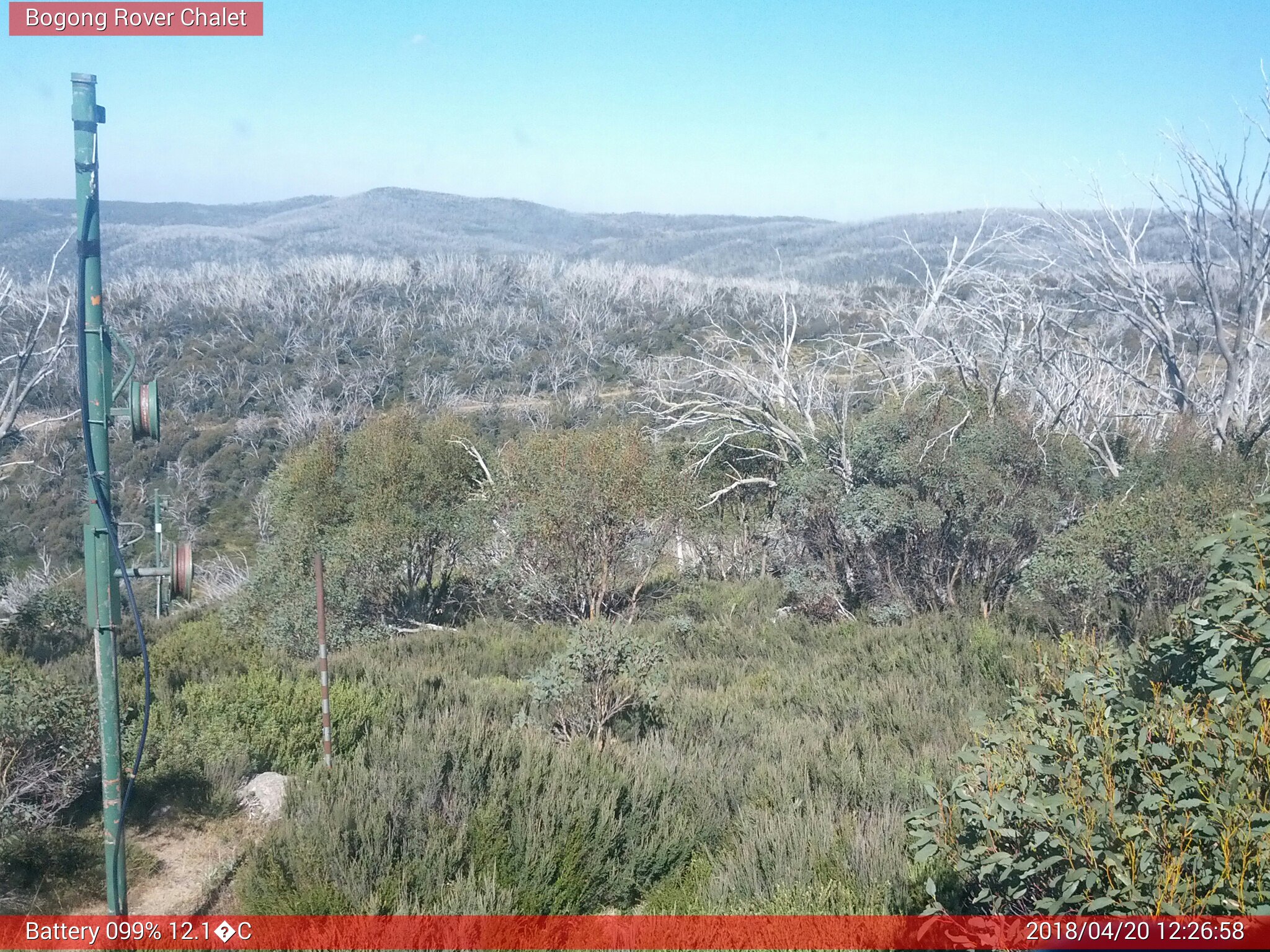 Bogong Web Cam 12:26pm Friday 20th of April 2018