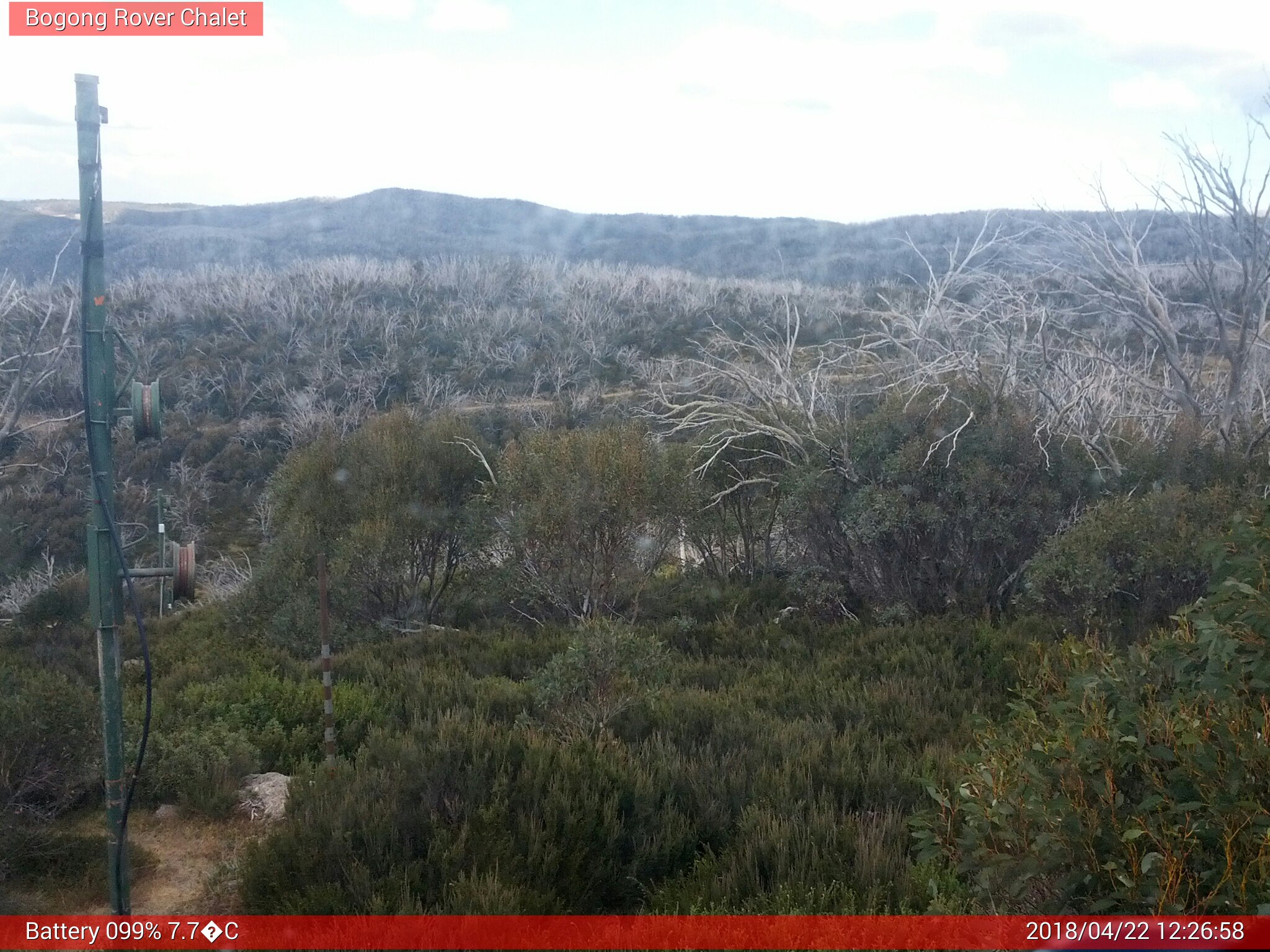 Bogong Web Cam 12:26pm Sunday 22nd of April 2018