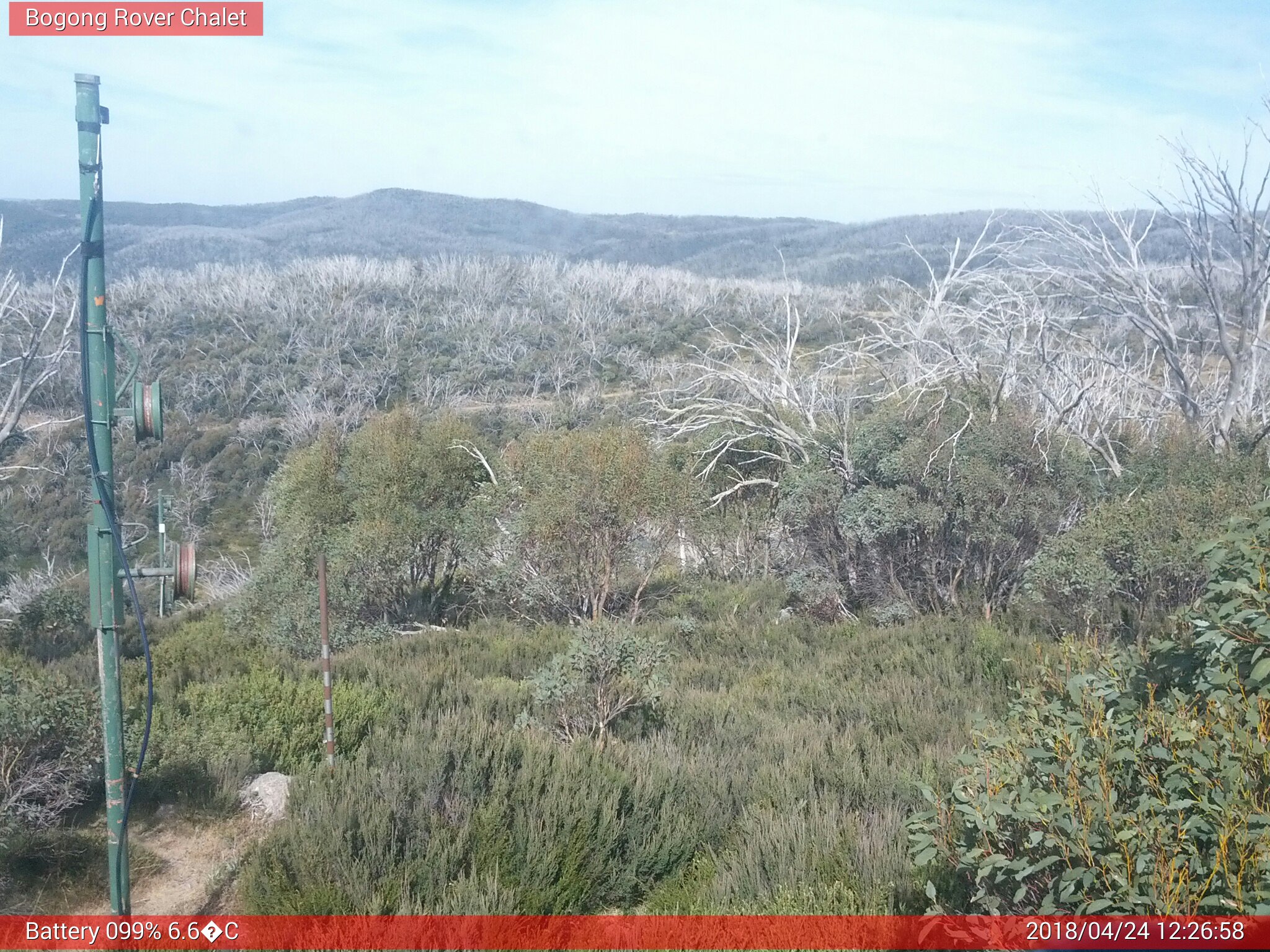 Bogong Web Cam 12:26pm Tuesday 24th of April 2018