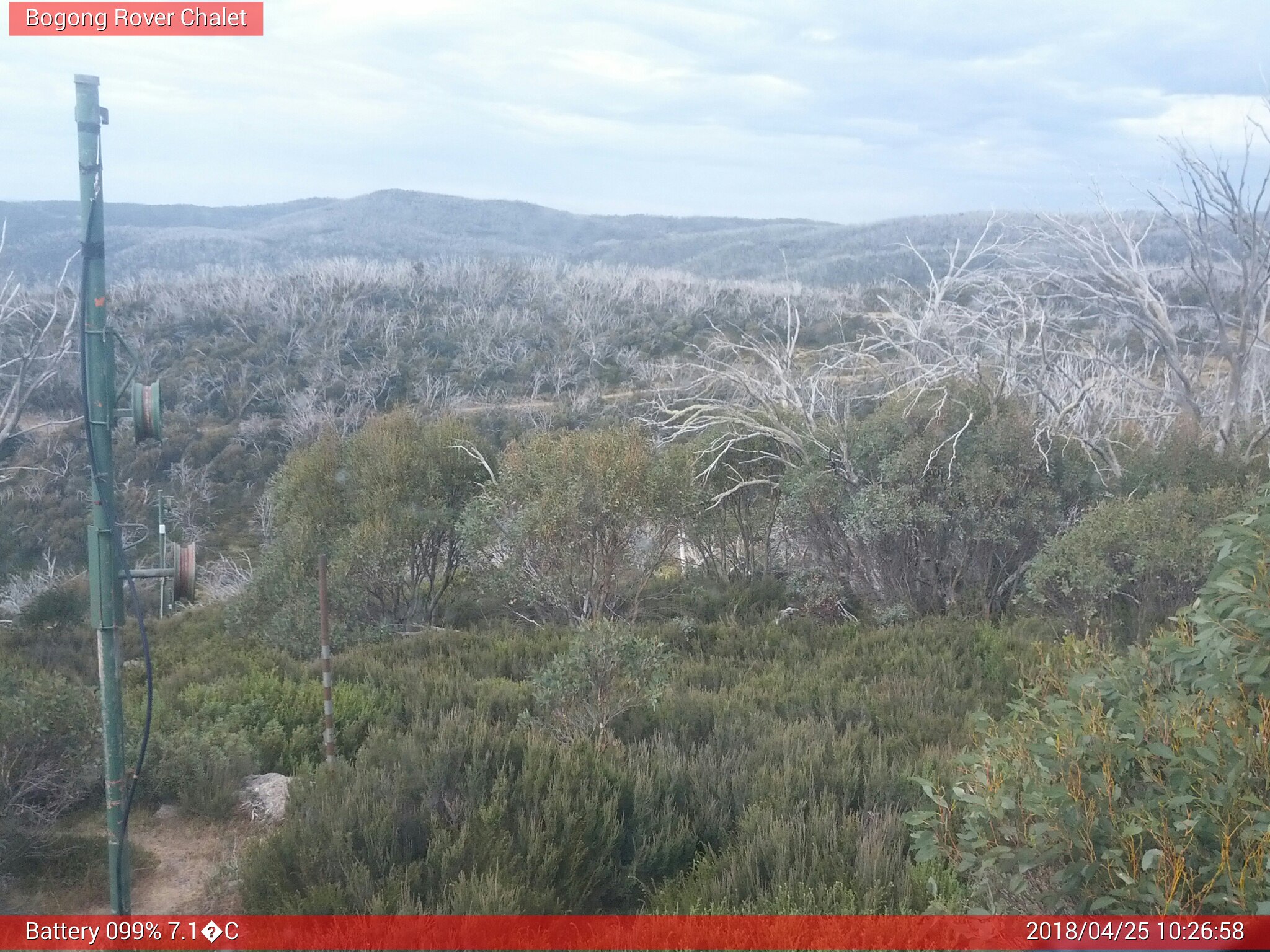 Bogong Web Cam 10:26am Wednesday 25th of April 2018