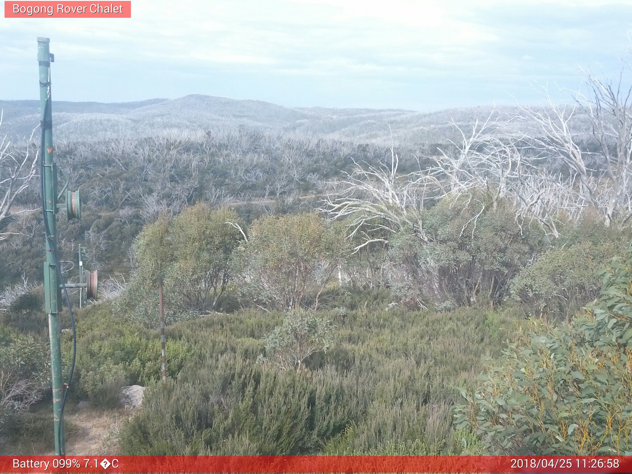 Bogong Web Cam 11:26am Wednesday 25th of April 2018