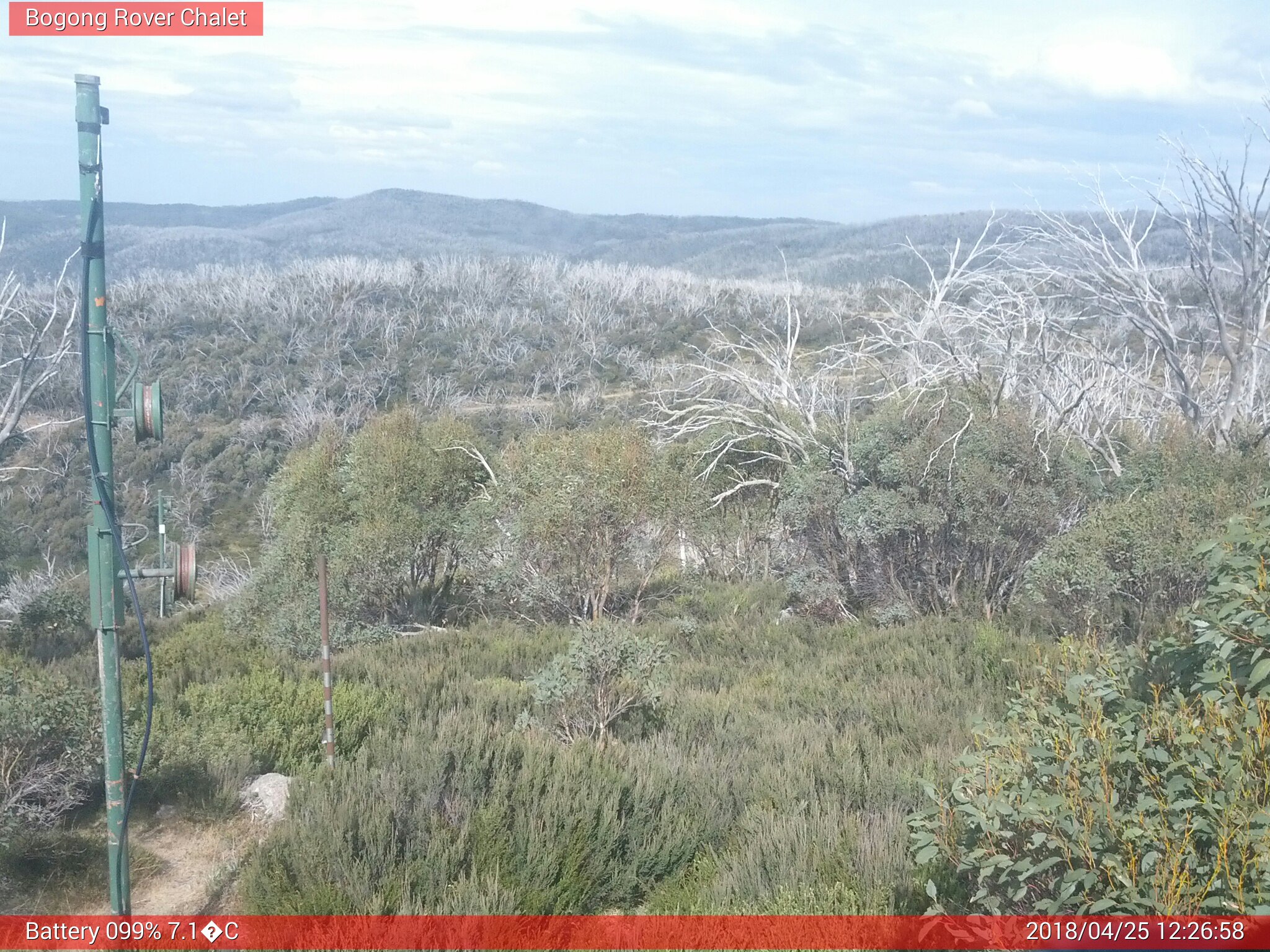 Bogong Web Cam 12:26pm Wednesday 25th of April 2018