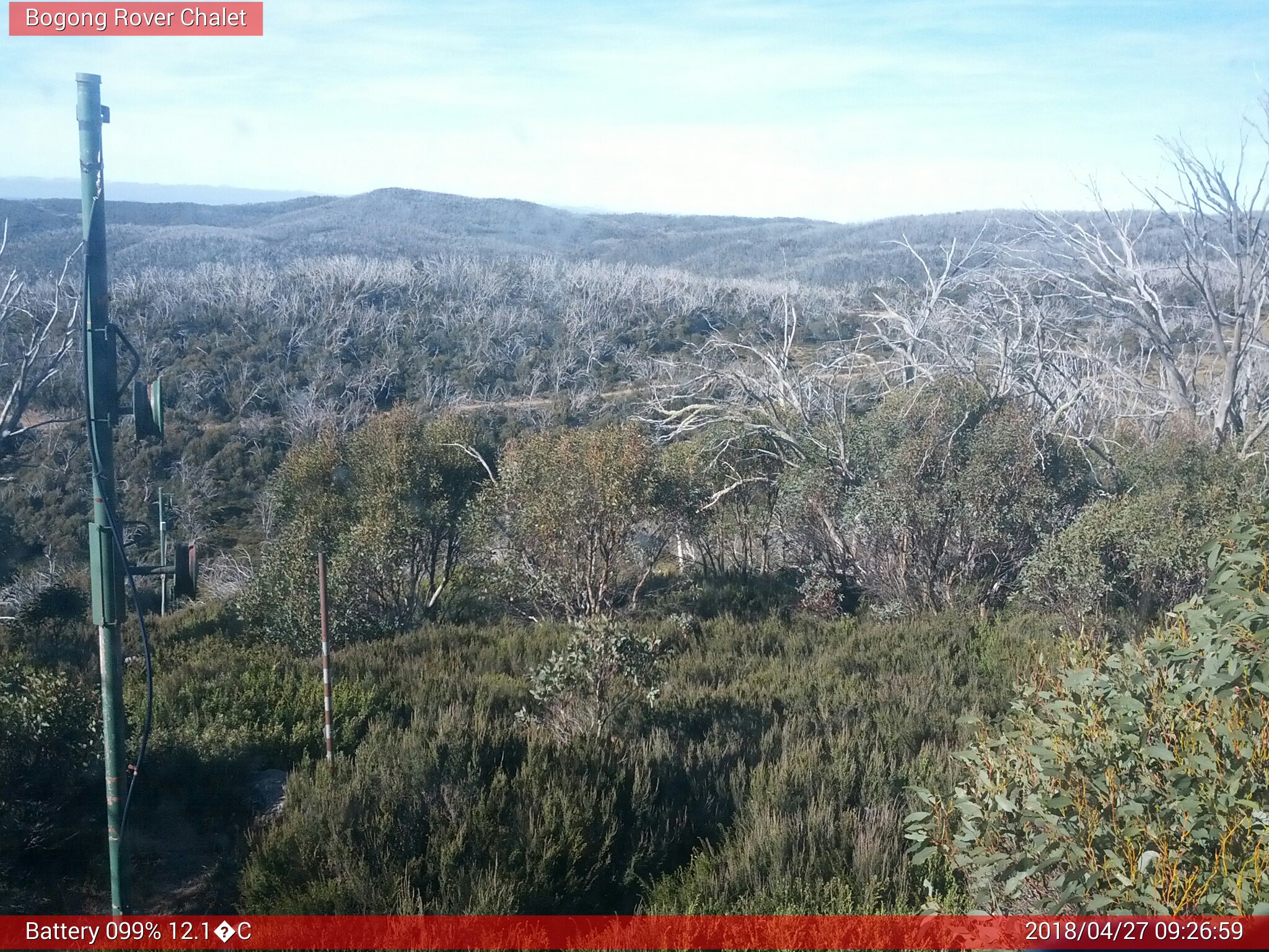 Bogong Web Cam 9:26am Friday 27th of April 2018