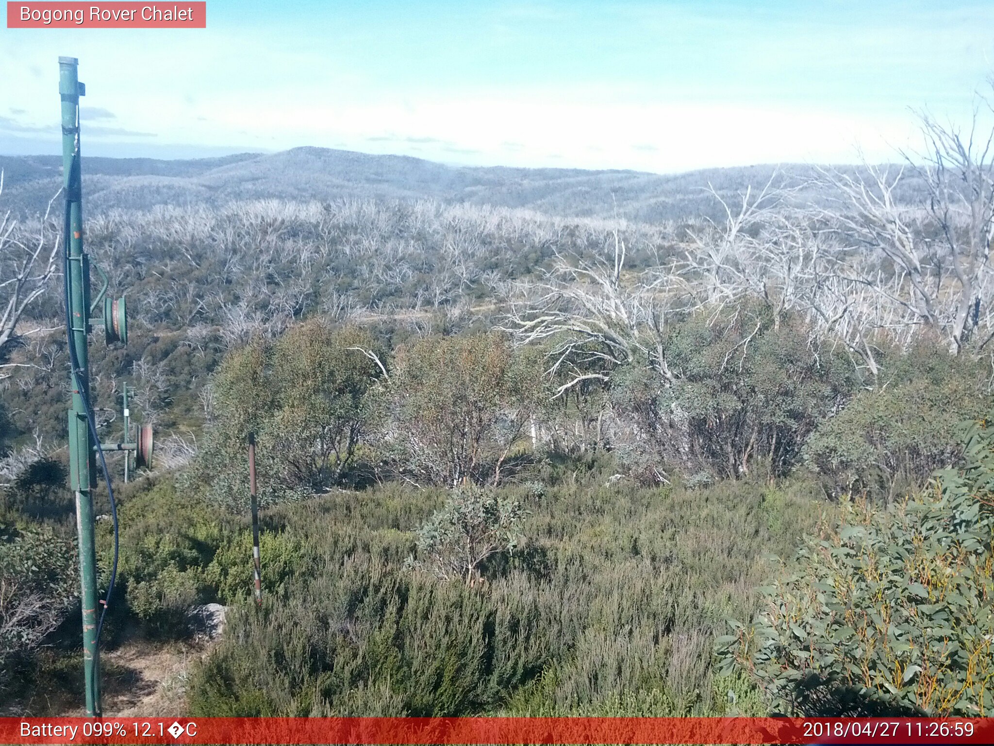 Bogong Web Cam 11:26am Friday 27th of April 2018