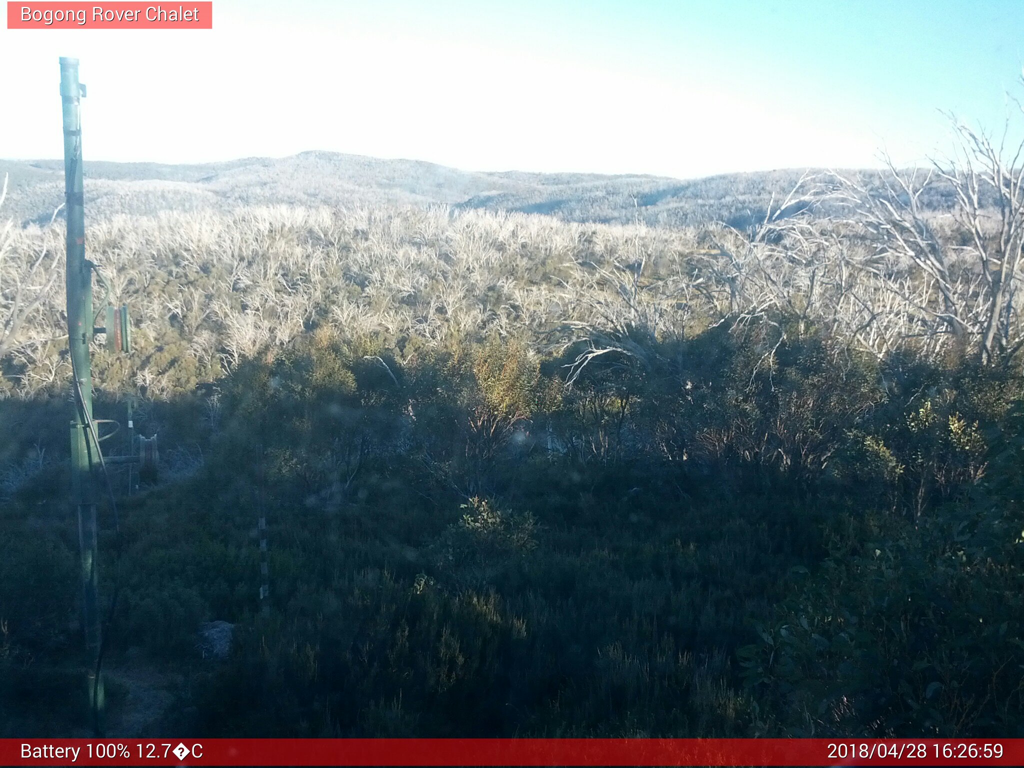 Bogong Web Cam 4:26pm Saturday 28th of April 2018