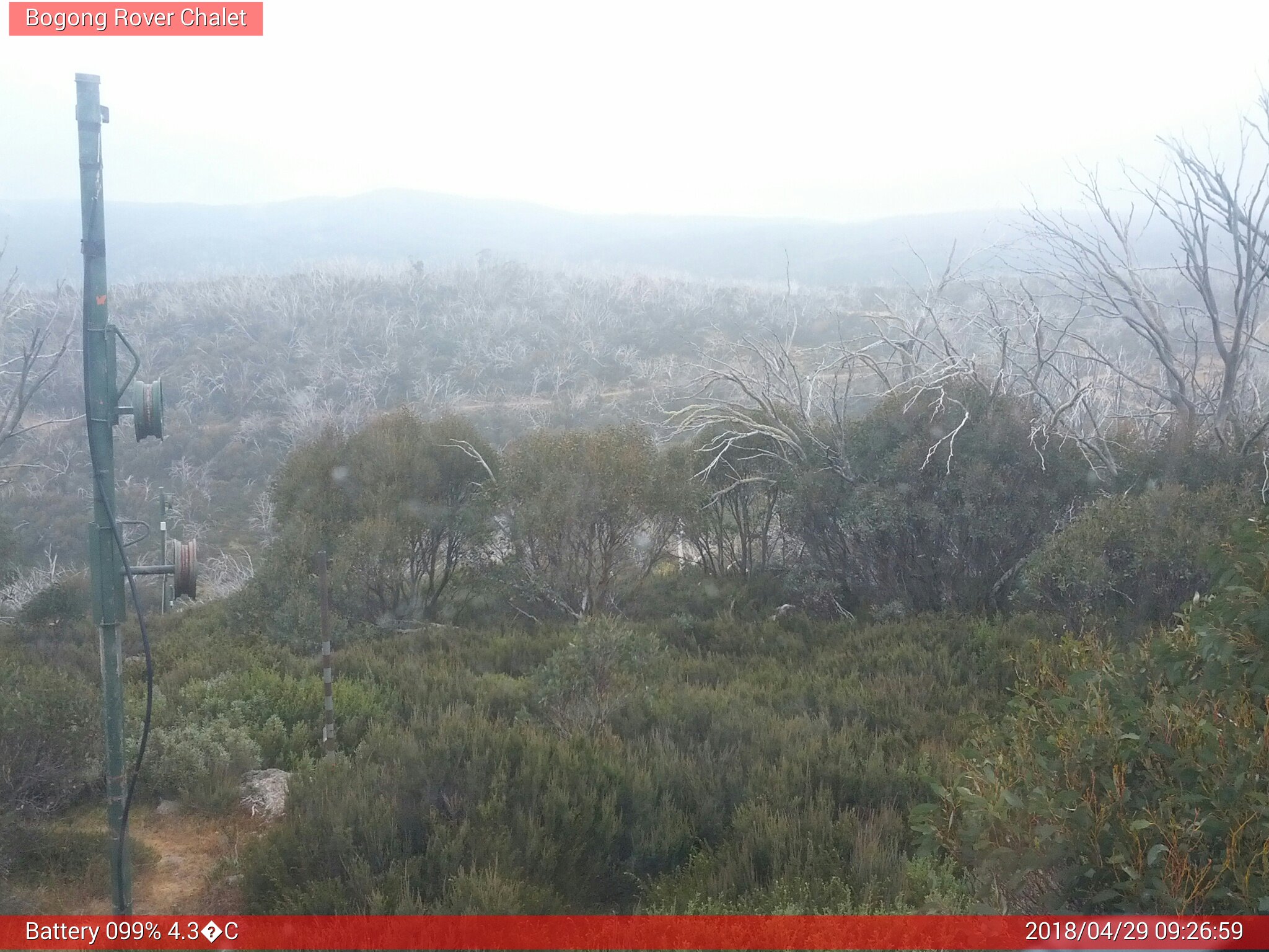 Bogong Web Cam 9:26am Sunday 29th of April 2018