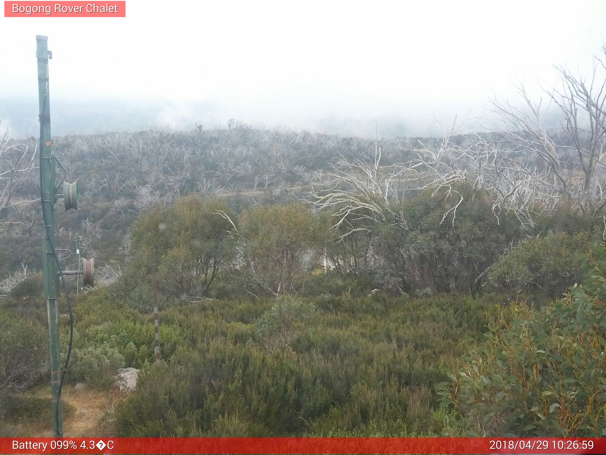 Bogong Web Cam 10:26am Sunday 29th of April 2018