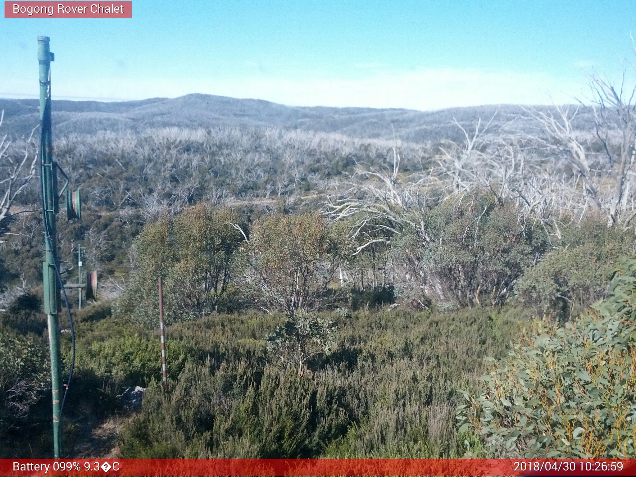 Bogong Web Cam 10:26am Monday 30th of April 2018