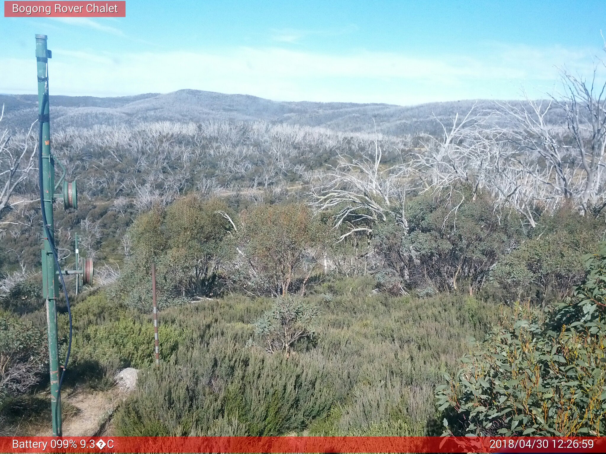 Bogong Web Cam 12:26pm Monday 30th of April 2018