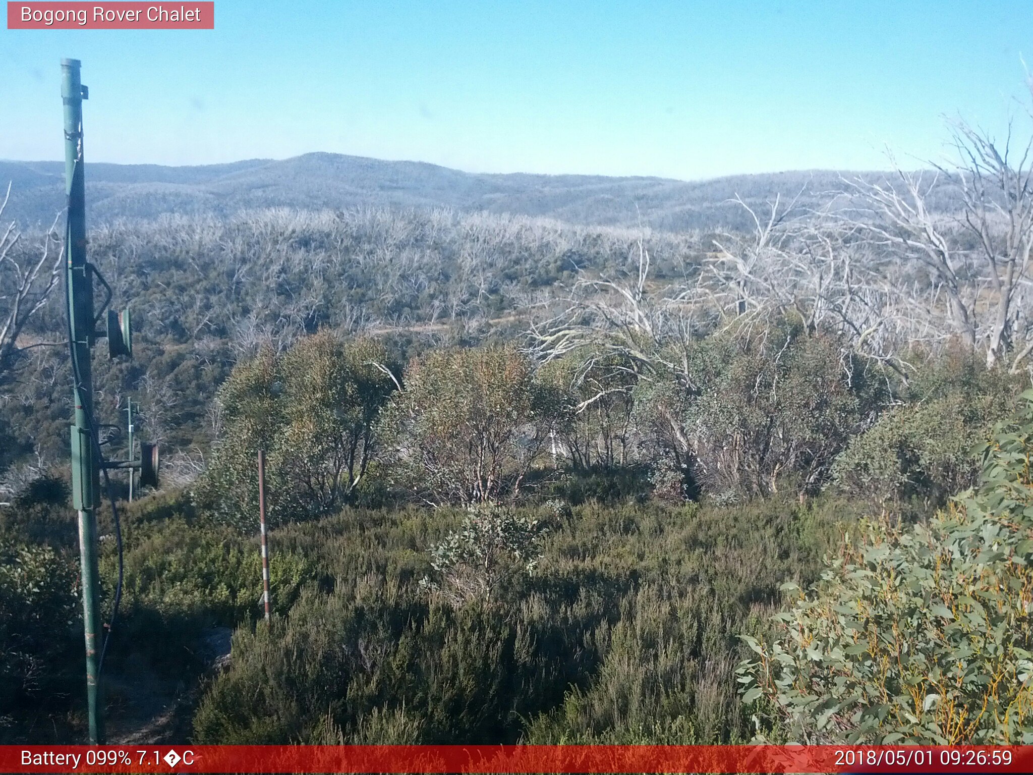 Bogong Web Cam 9:26am Tuesday 1st of May 2018