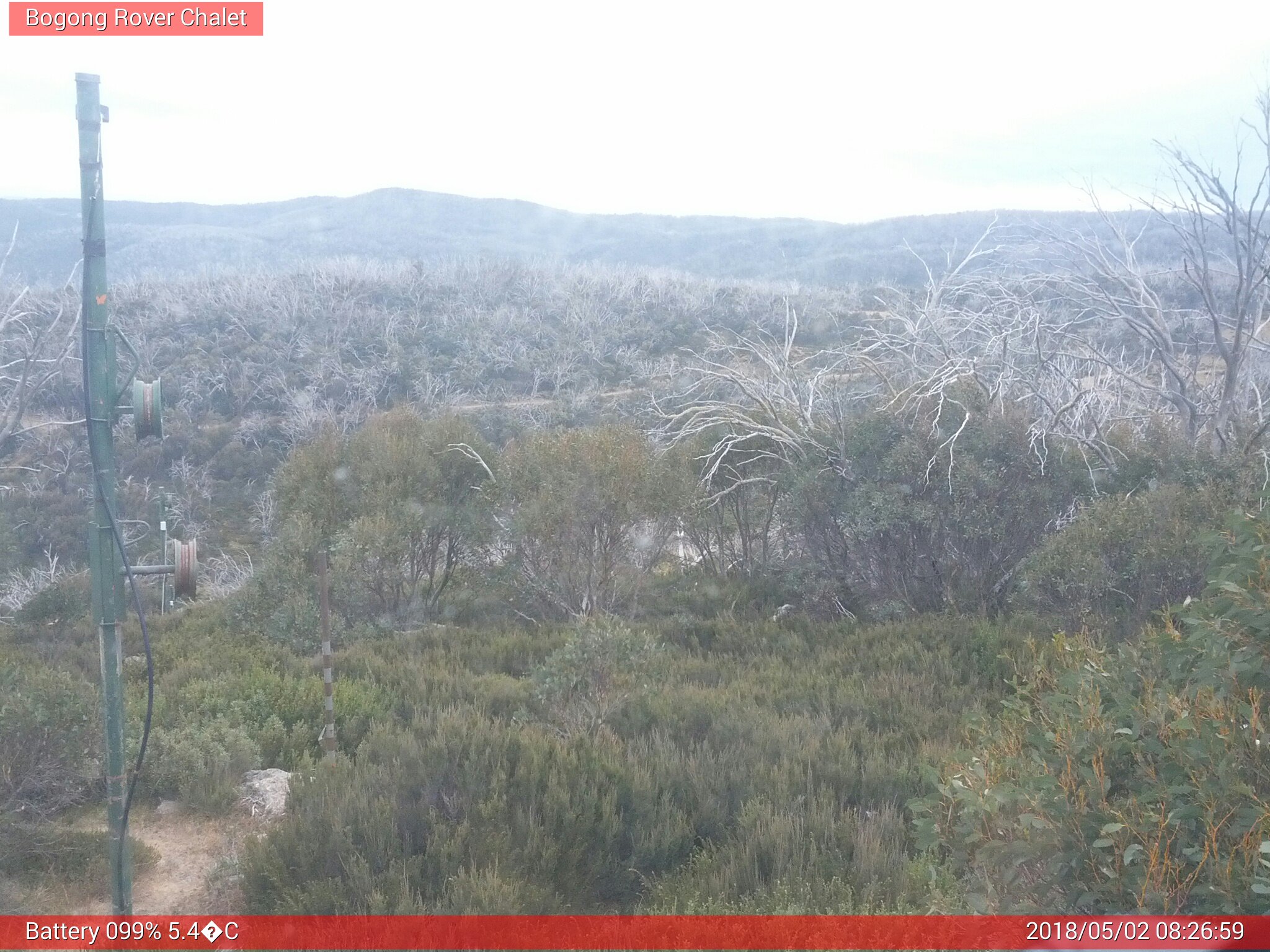 Bogong Web Cam 8:26am Wednesday 2nd of May 2018