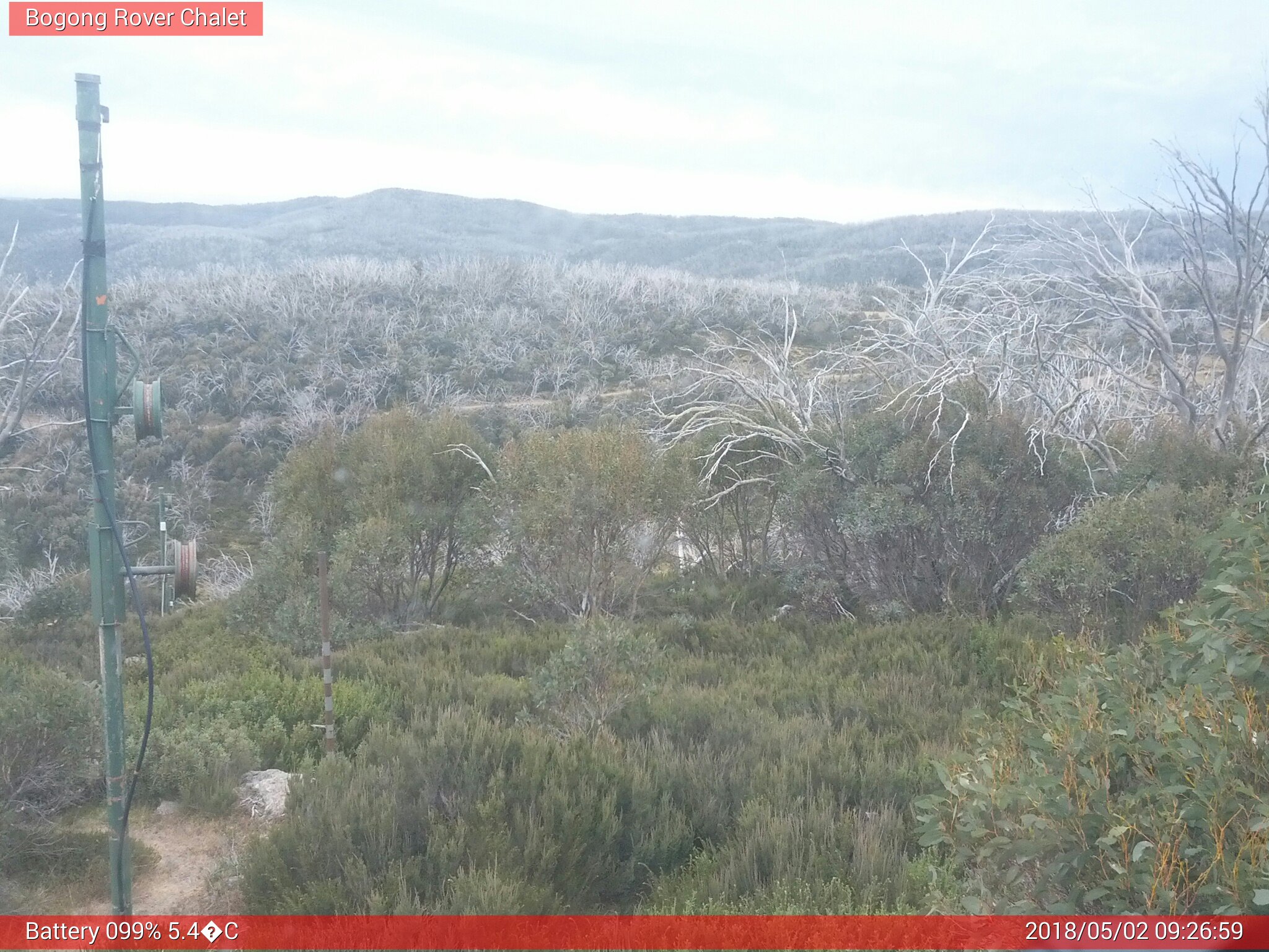 Bogong Web Cam 9:26am Wednesday 2nd of May 2018