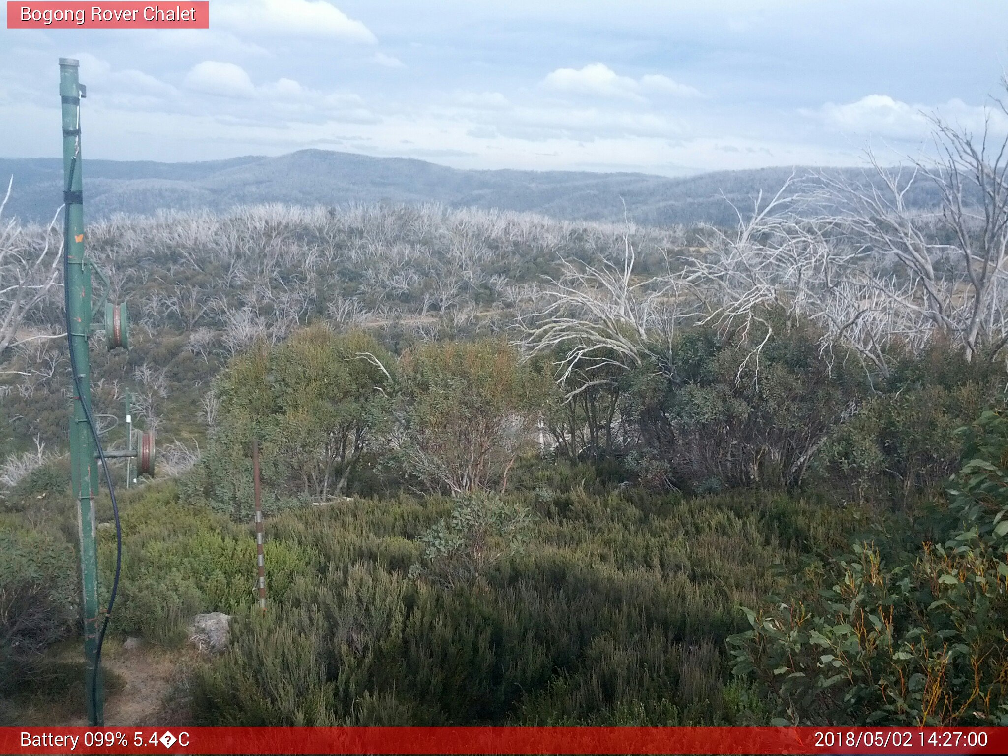 Bogong Web Cam 2:26pm Wednesday 2nd of May 2018