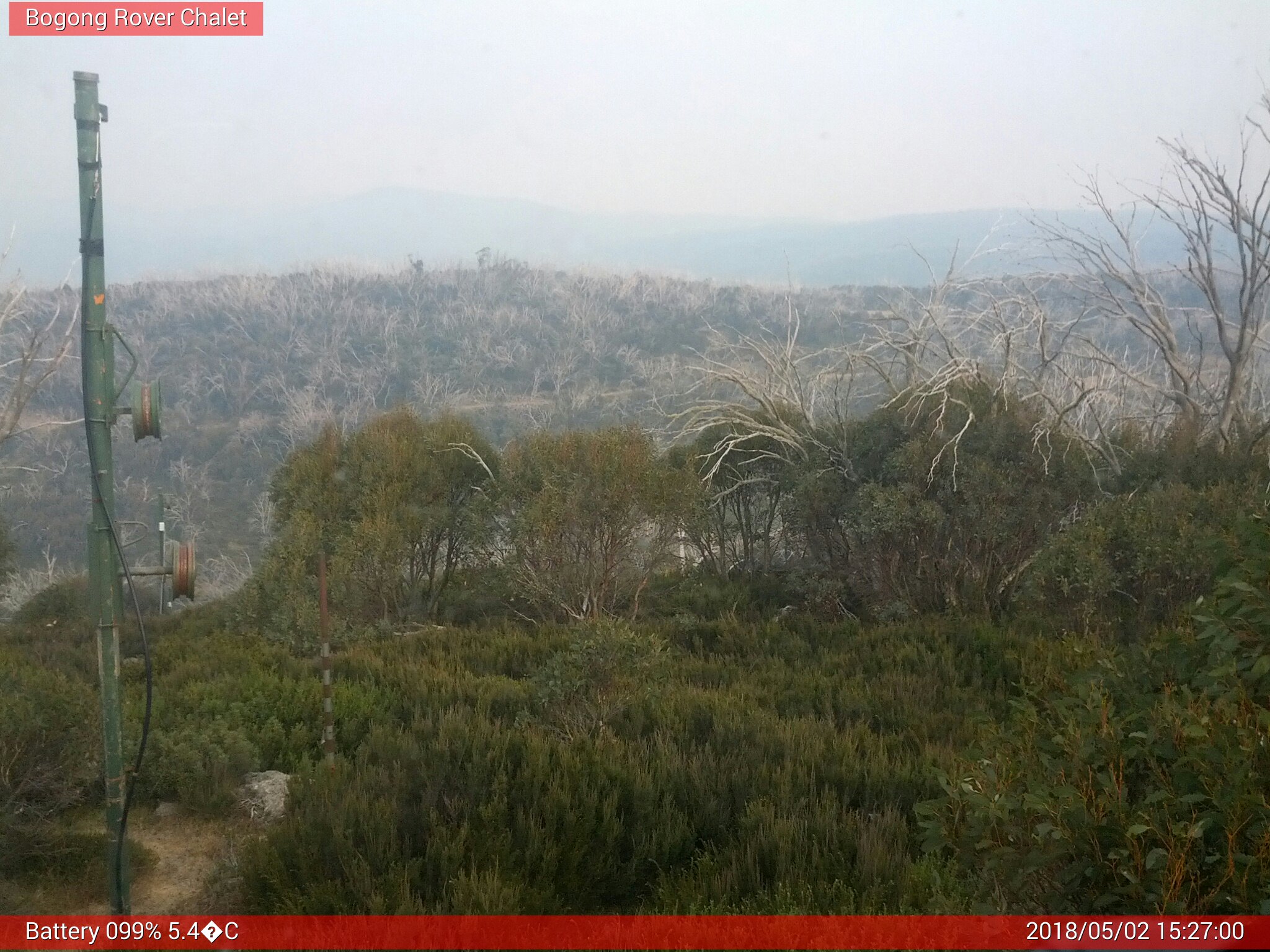 Bogong Web Cam 3:26pm Wednesday 2nd of May 2018