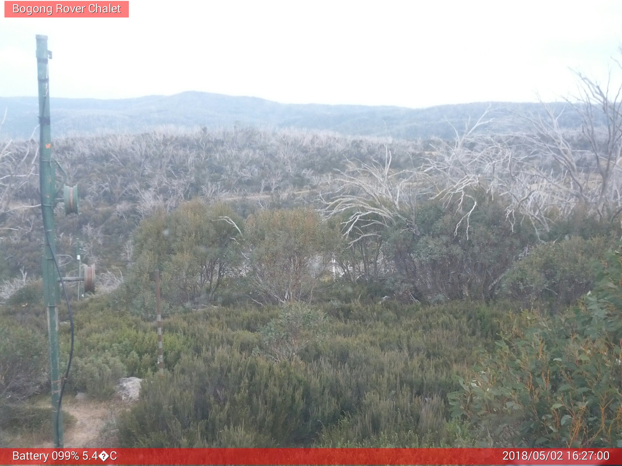 Bogong Web Cam 4:26pm Wednesday 2nd of May 2018