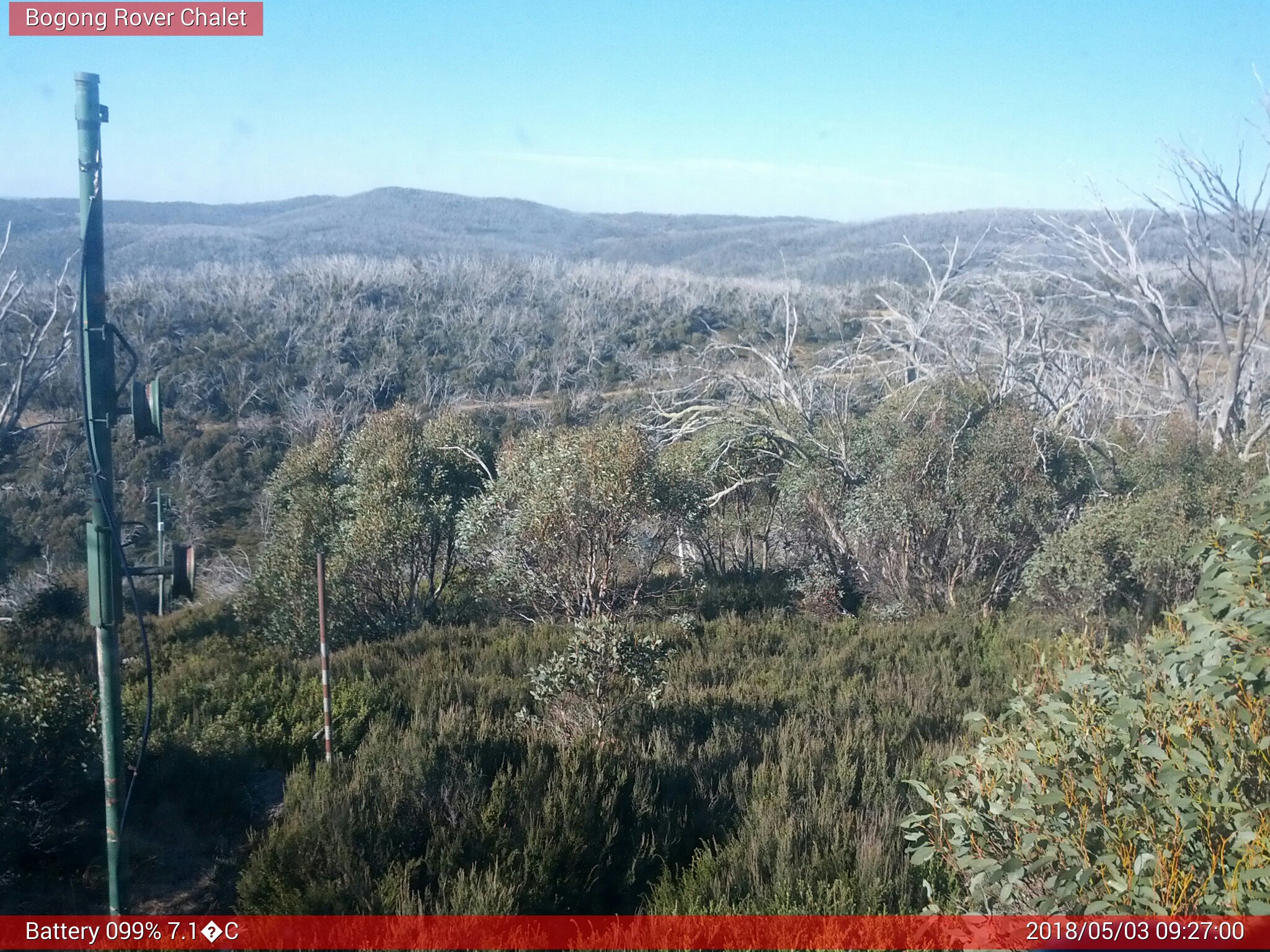 Bogong Web Cam 9:26am Thursday 3rd of May 2018