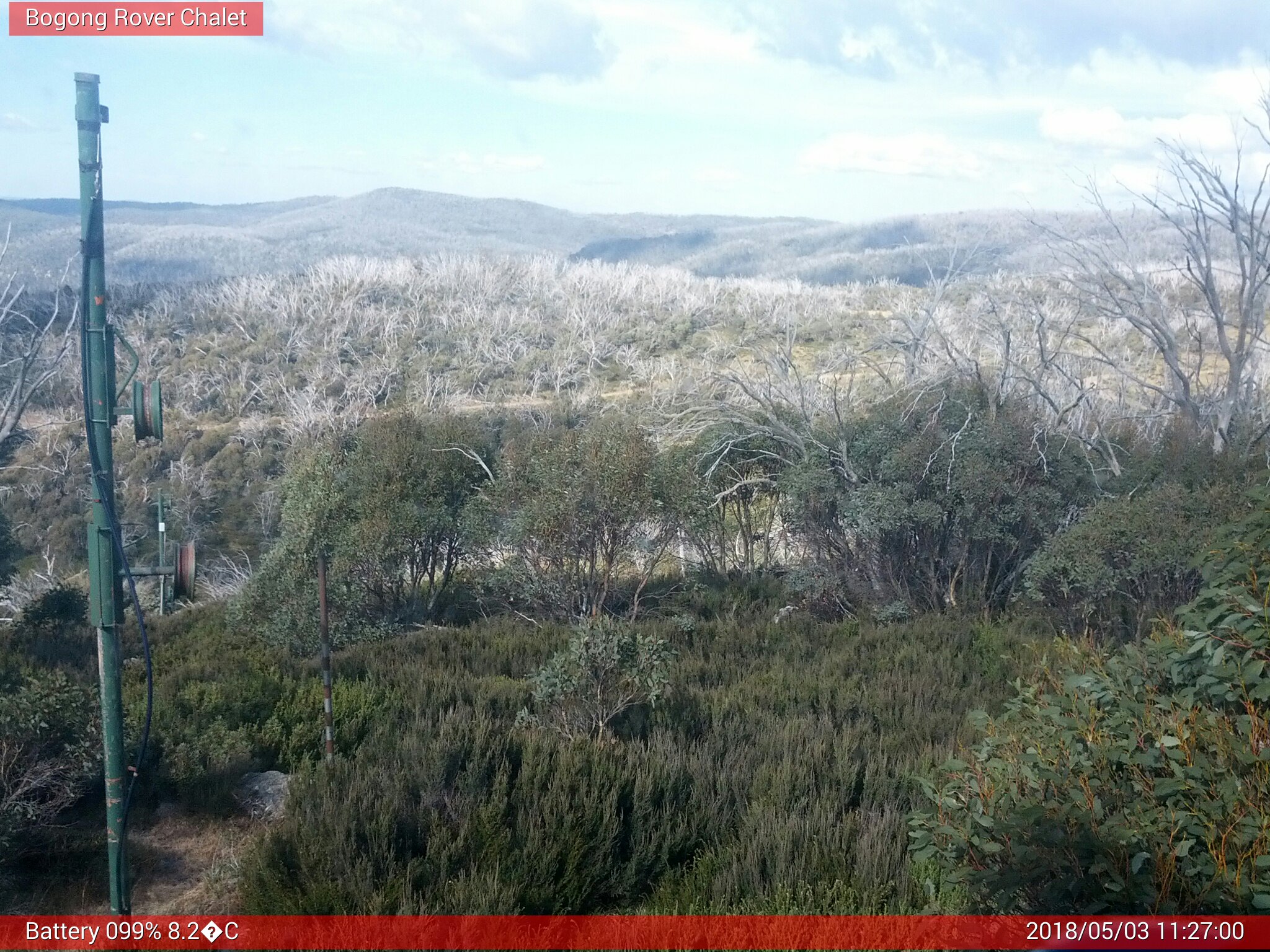 Bogong Web Cam 11:26am Thursday 3rd of May 2018