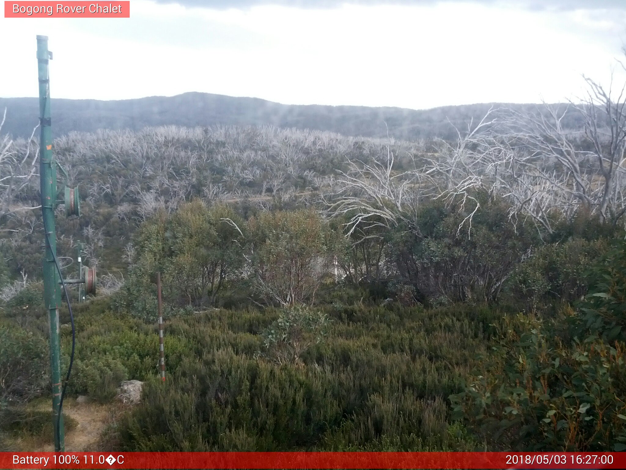 Bogong Web Cam 4:26pm Thursday 3rd of May 2018